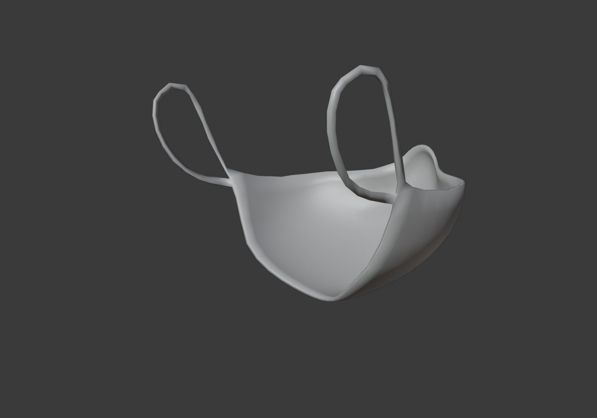 white mask low poly Low-poly 3D model_6