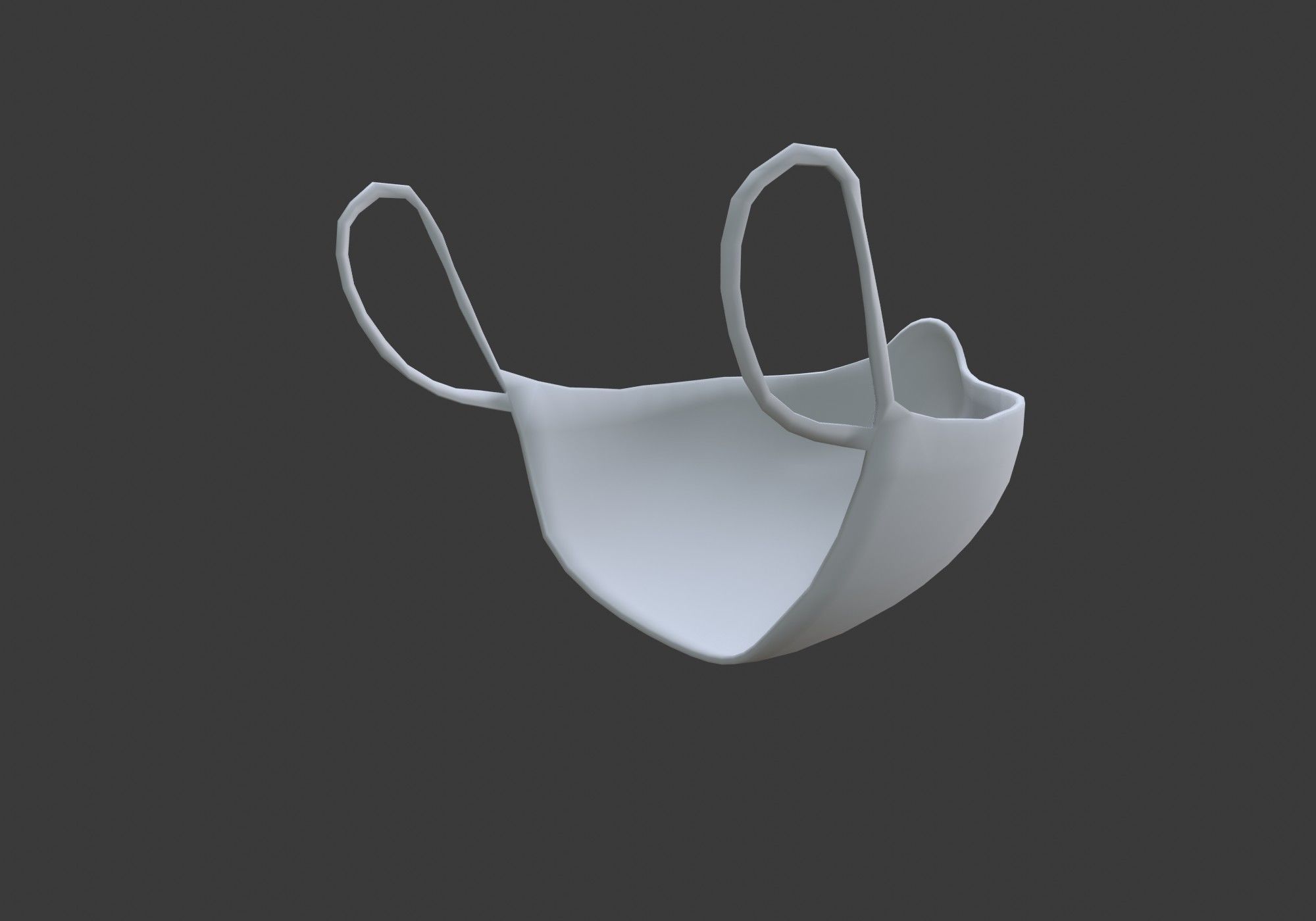 white mask low poly Low-poly 3D model_2