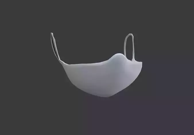 white mask low poly