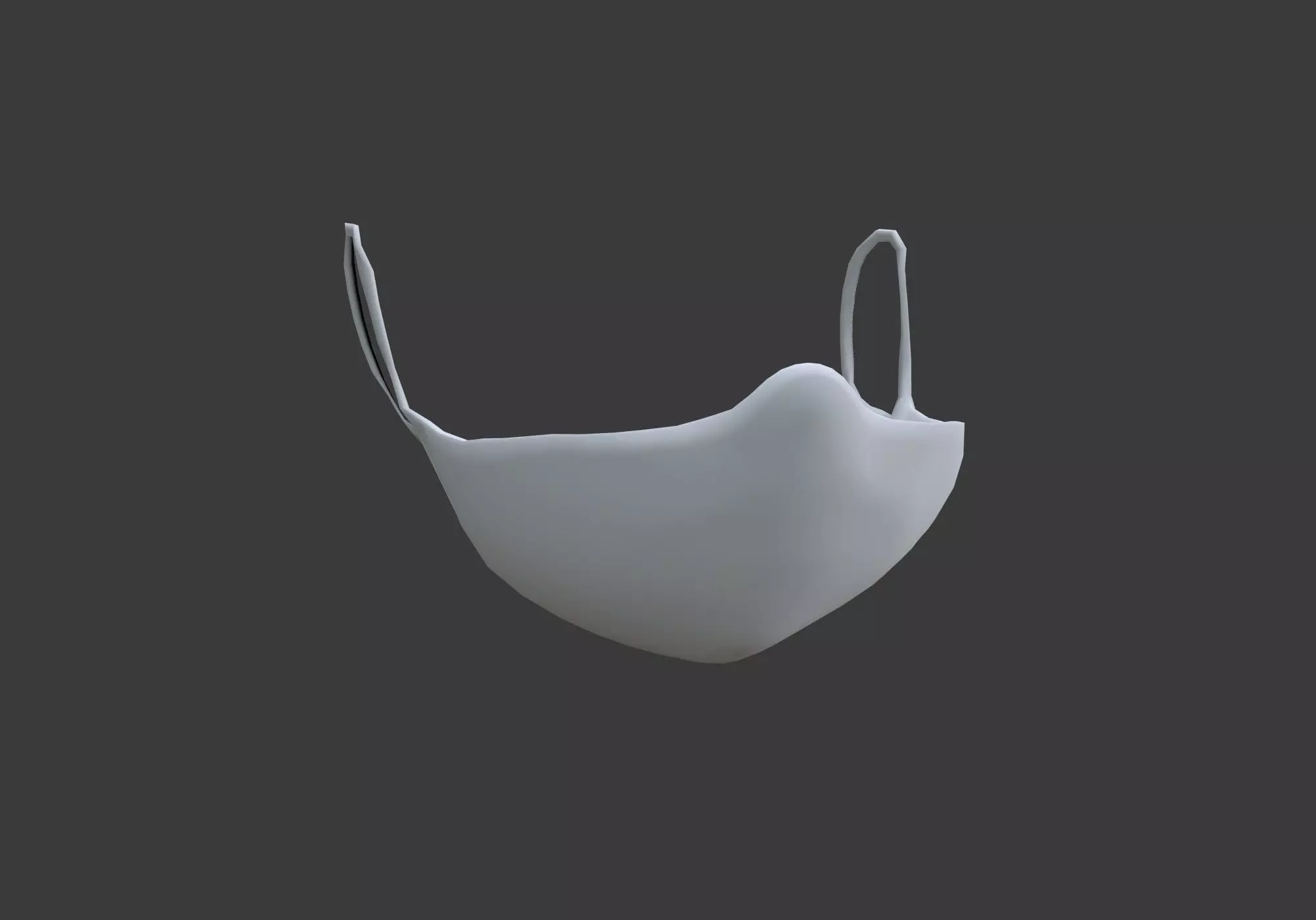 white mask low poly Low-poly 3D model_0