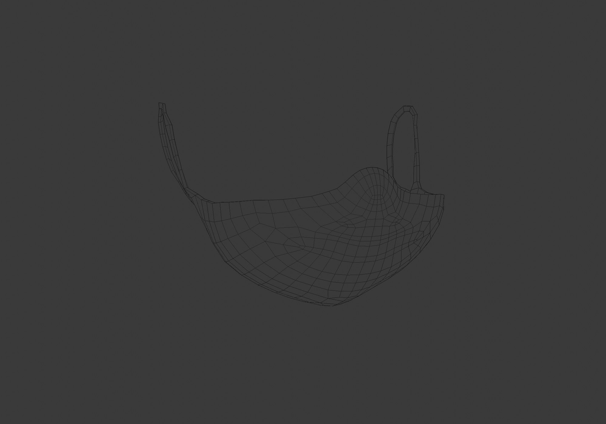 white mask low poly Low-poly 3D model_8