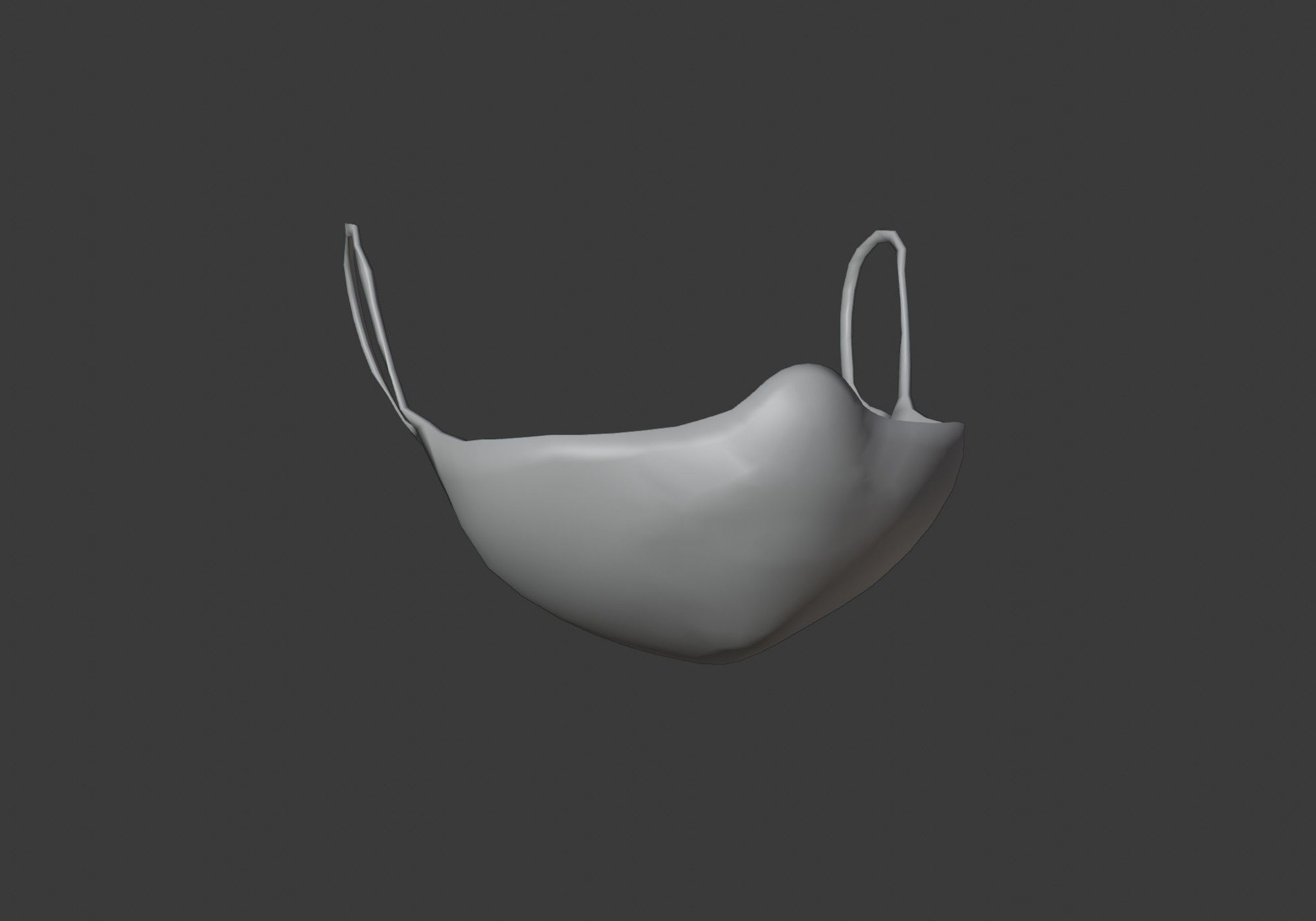 white mask low poly Low-poly 3D model_4