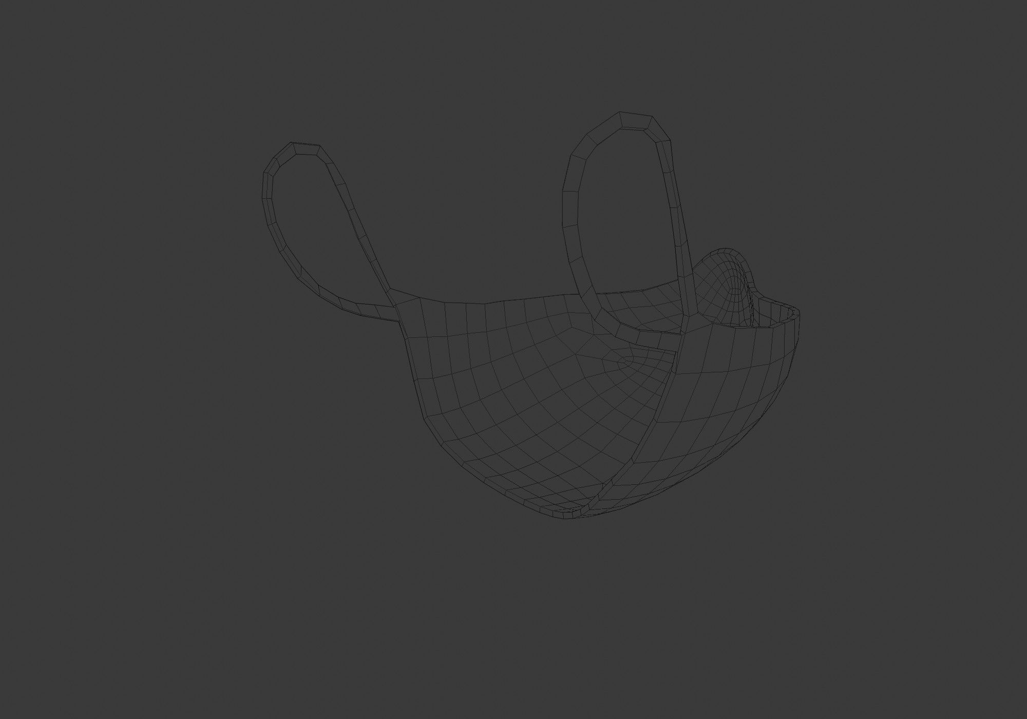 white mask low poly Low-poly 3D model_10