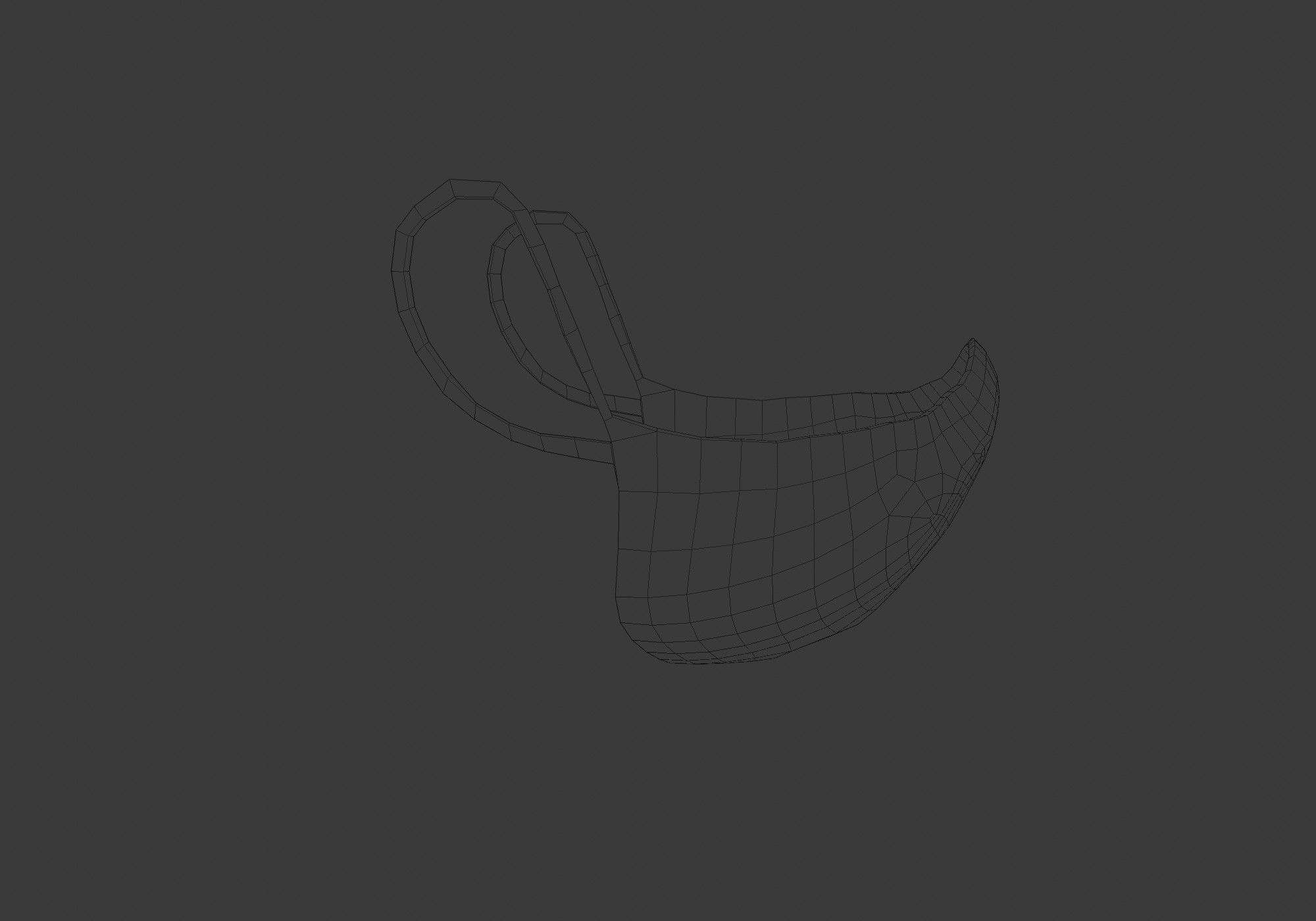 white mask low poly Low-poly 3D model_9