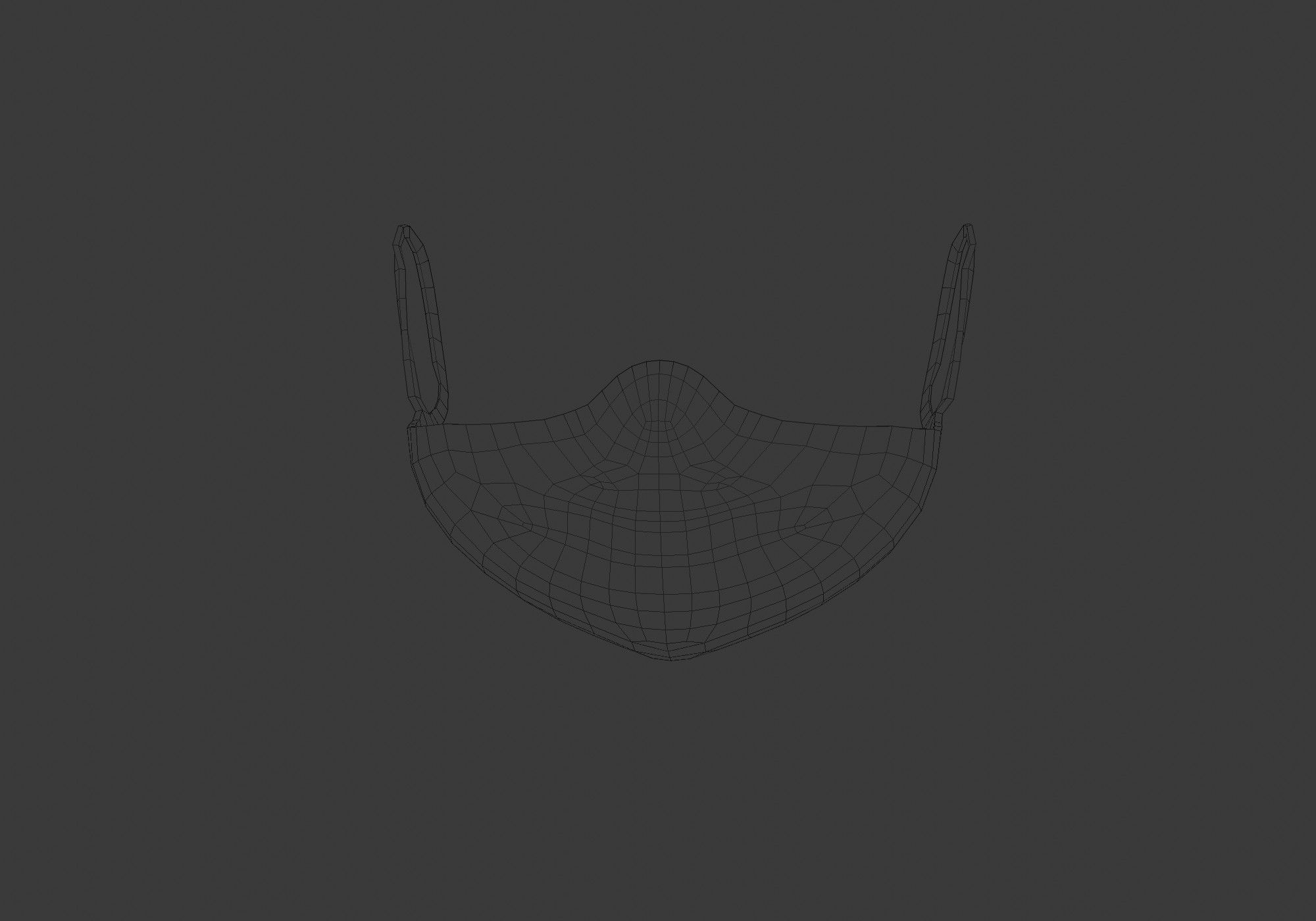 white mask low poly Low-poly 3D model_11