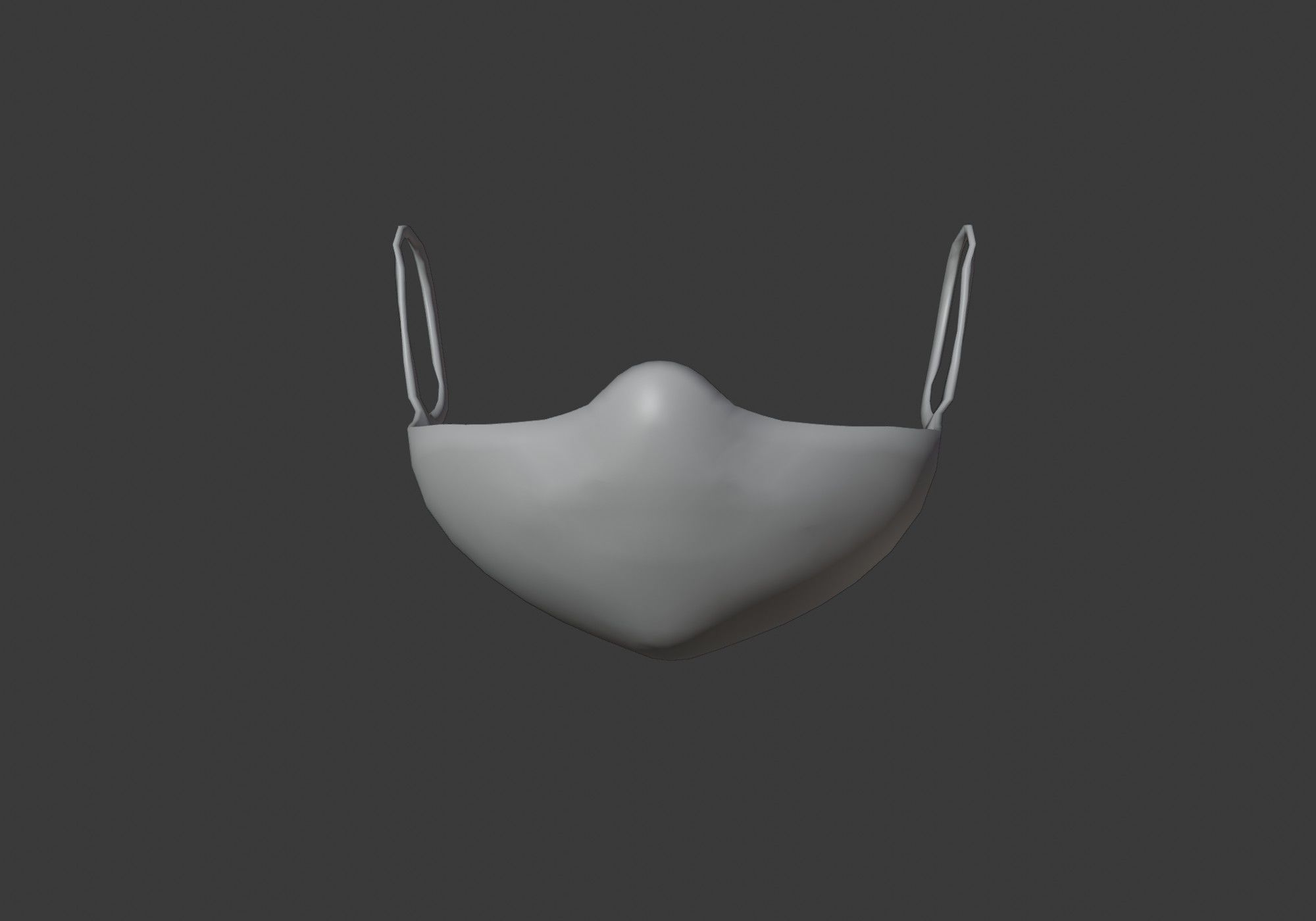 white mask low poly Low-poly 3D model_7