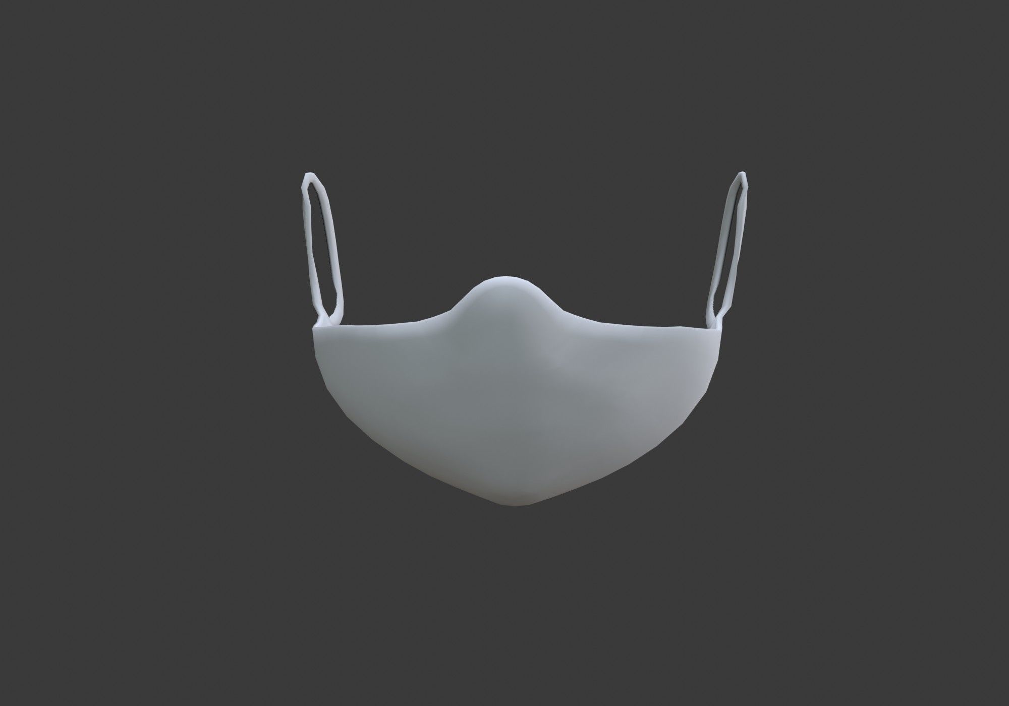 white mask low poly Low-poly 3D model_3