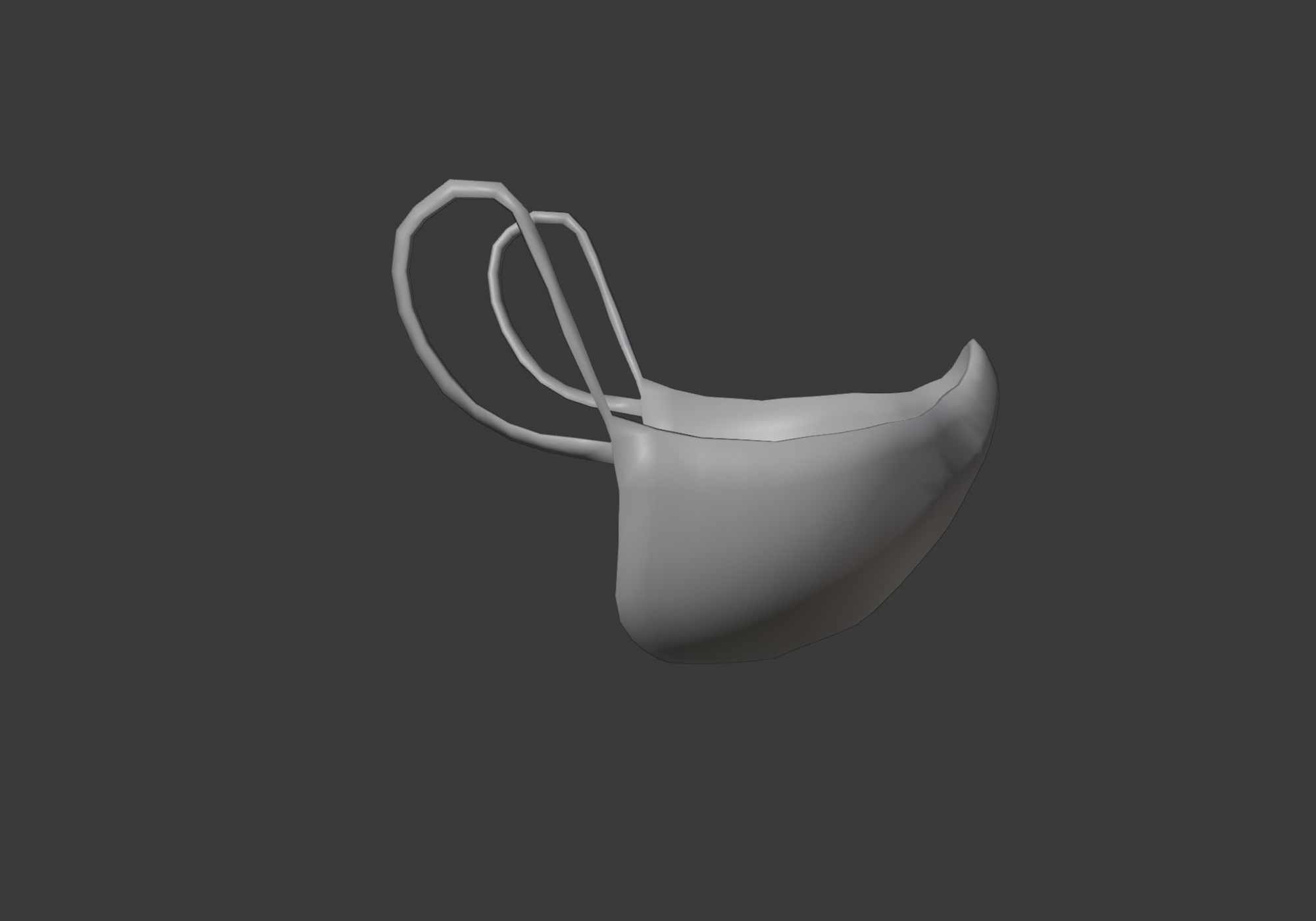 white mask low poly Low-poly 3D model_5