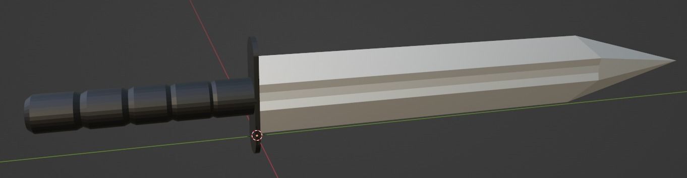 combat knife Low-poly 3D model_1