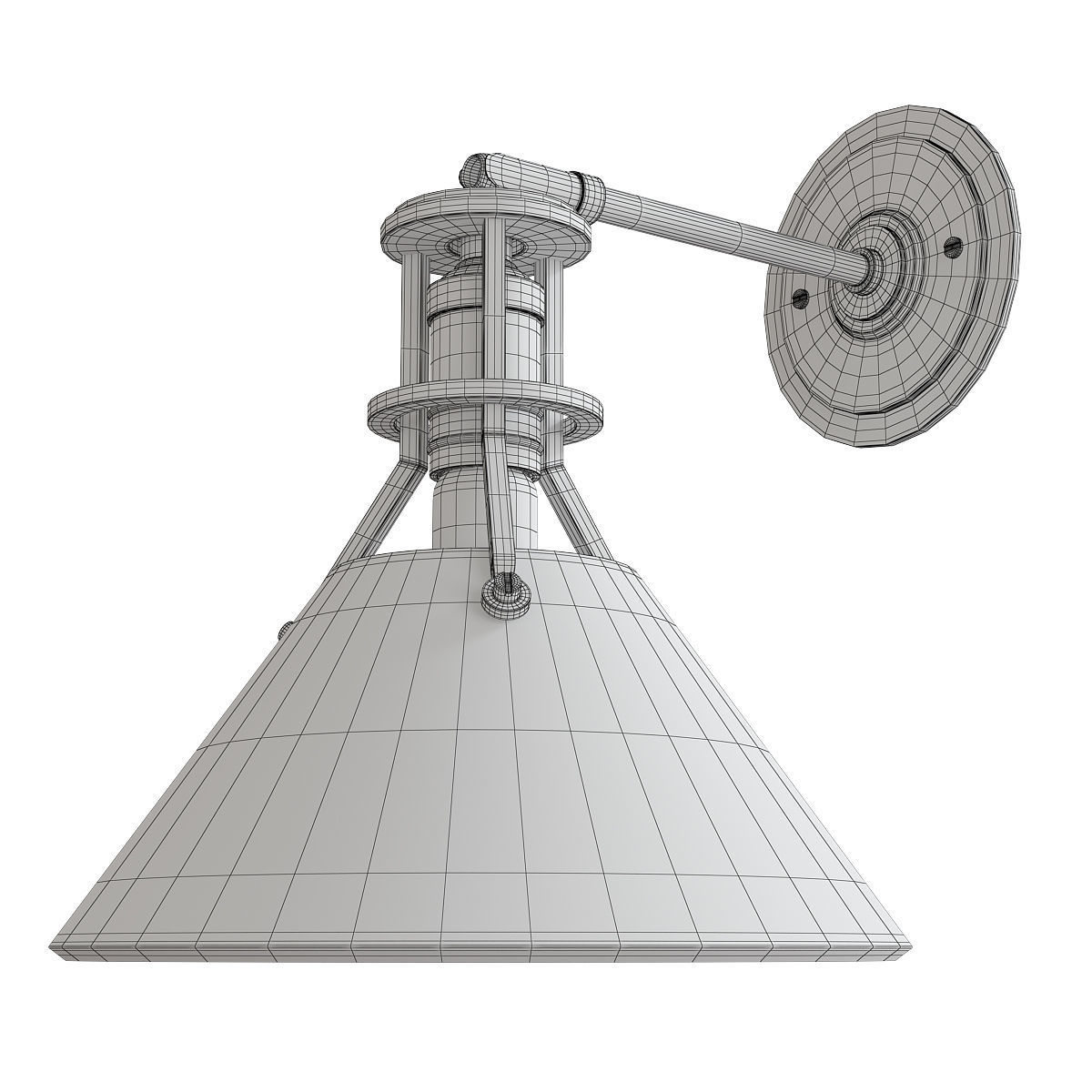 Painted Wall Sconce Low-poly 3D model_1