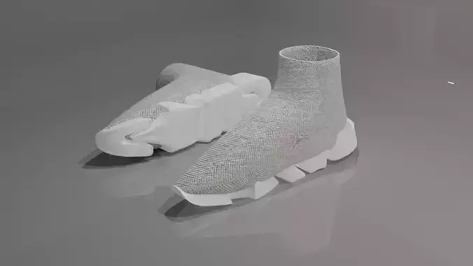 3D realistic shoes low poly shoe