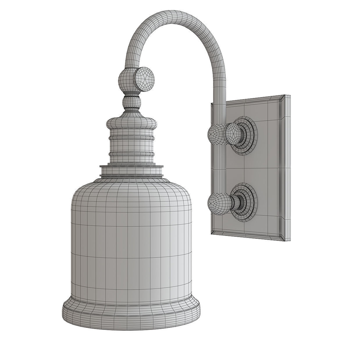 Keswick 1 Light Wall Sconce Low-poly 3D model_1