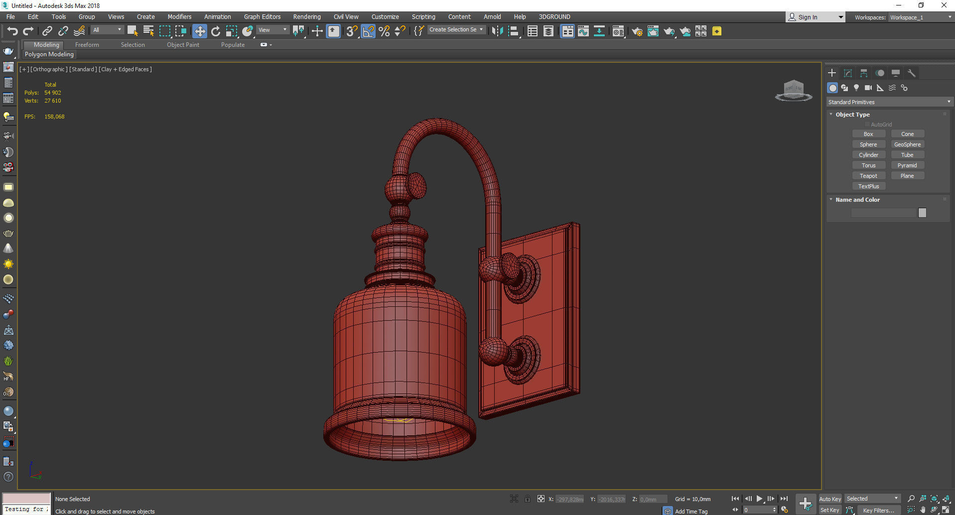 Keswick 1 Light Wall Sconce Low-poly 3D model_3