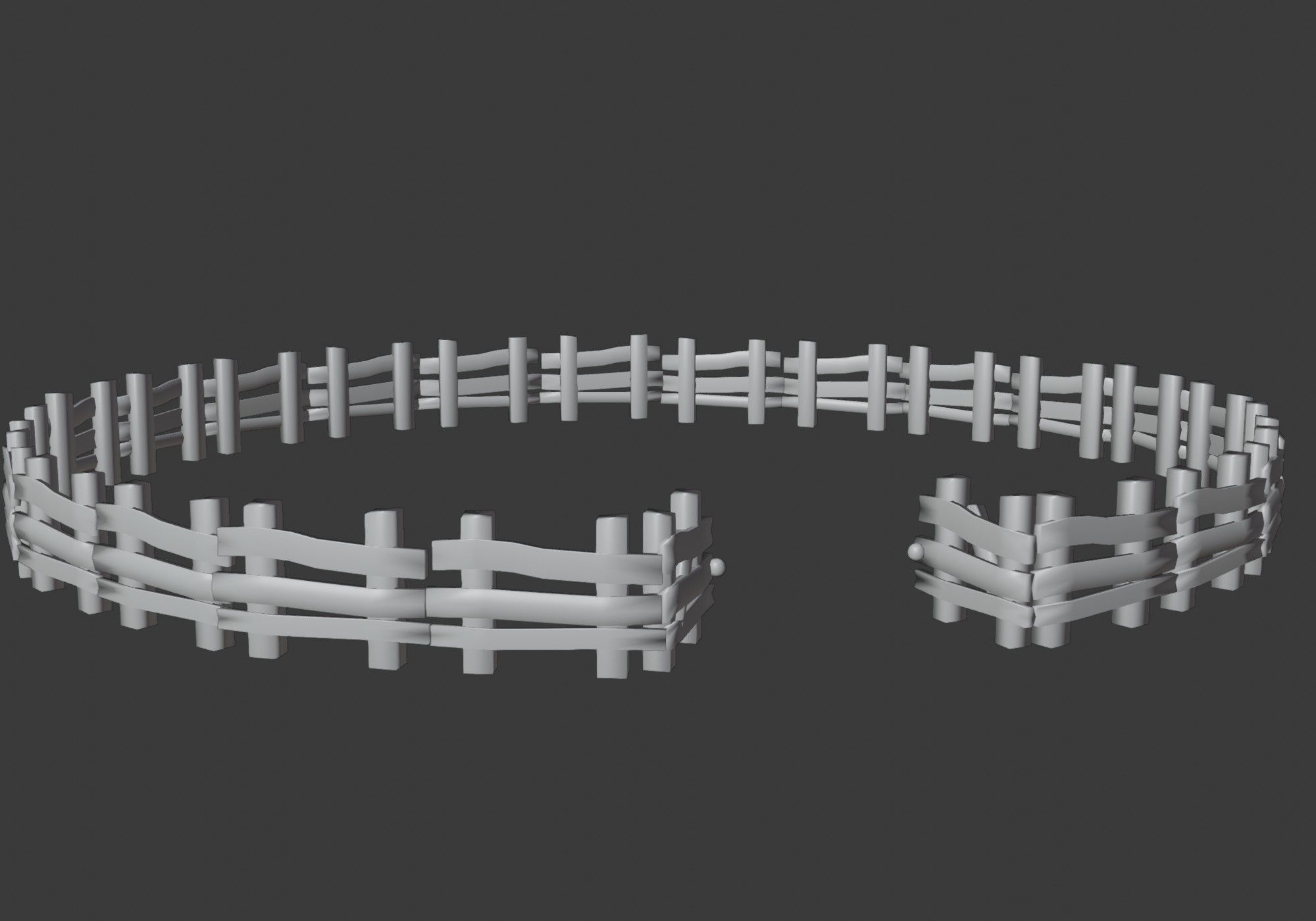 colorful round fence Low-poly 3D model_5