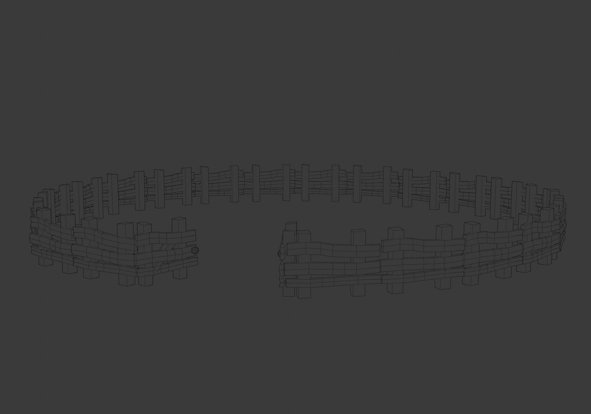 colorful round fence Low-poly 3D model_8