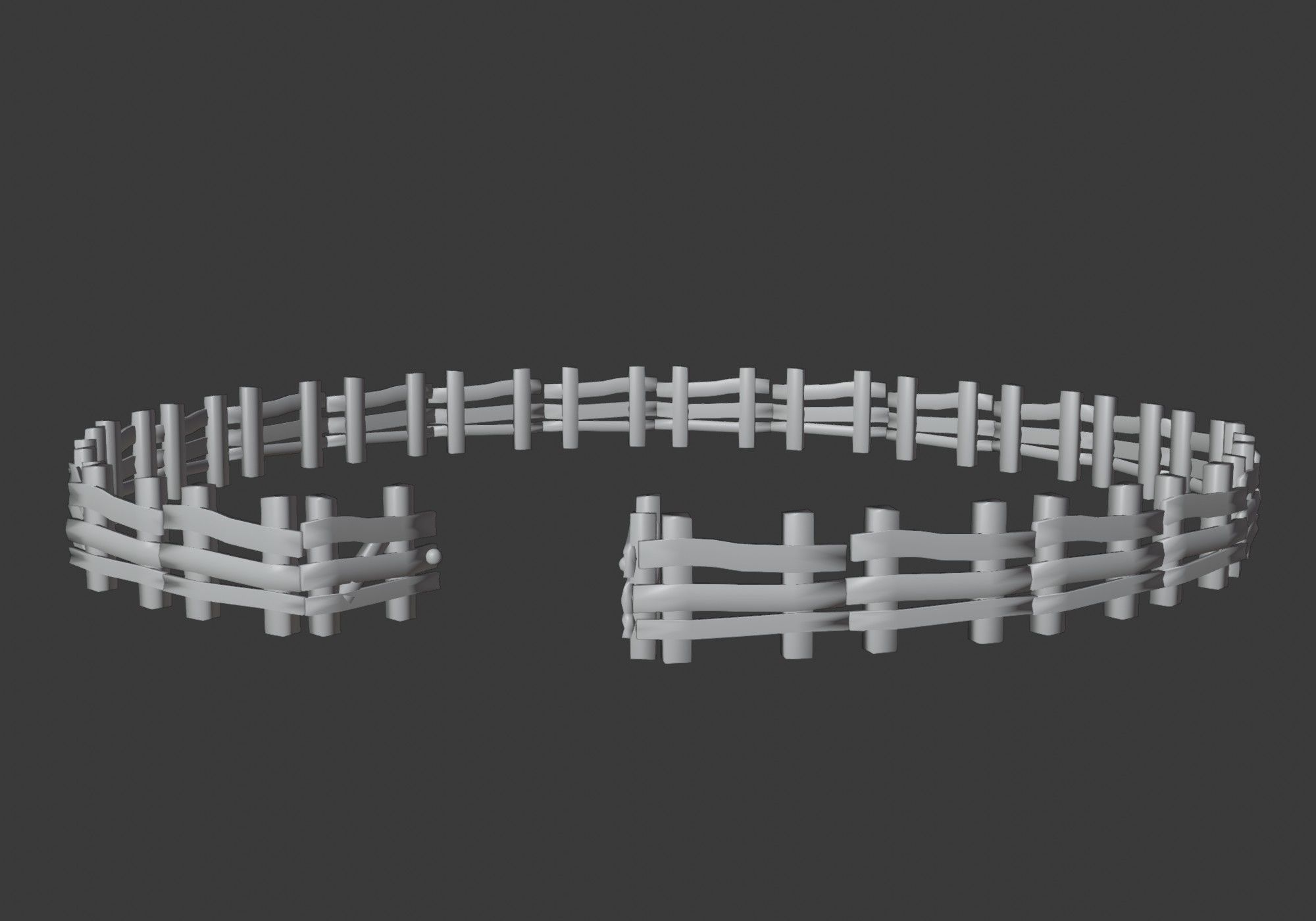 colorful round fence Low-poly 3D model_6