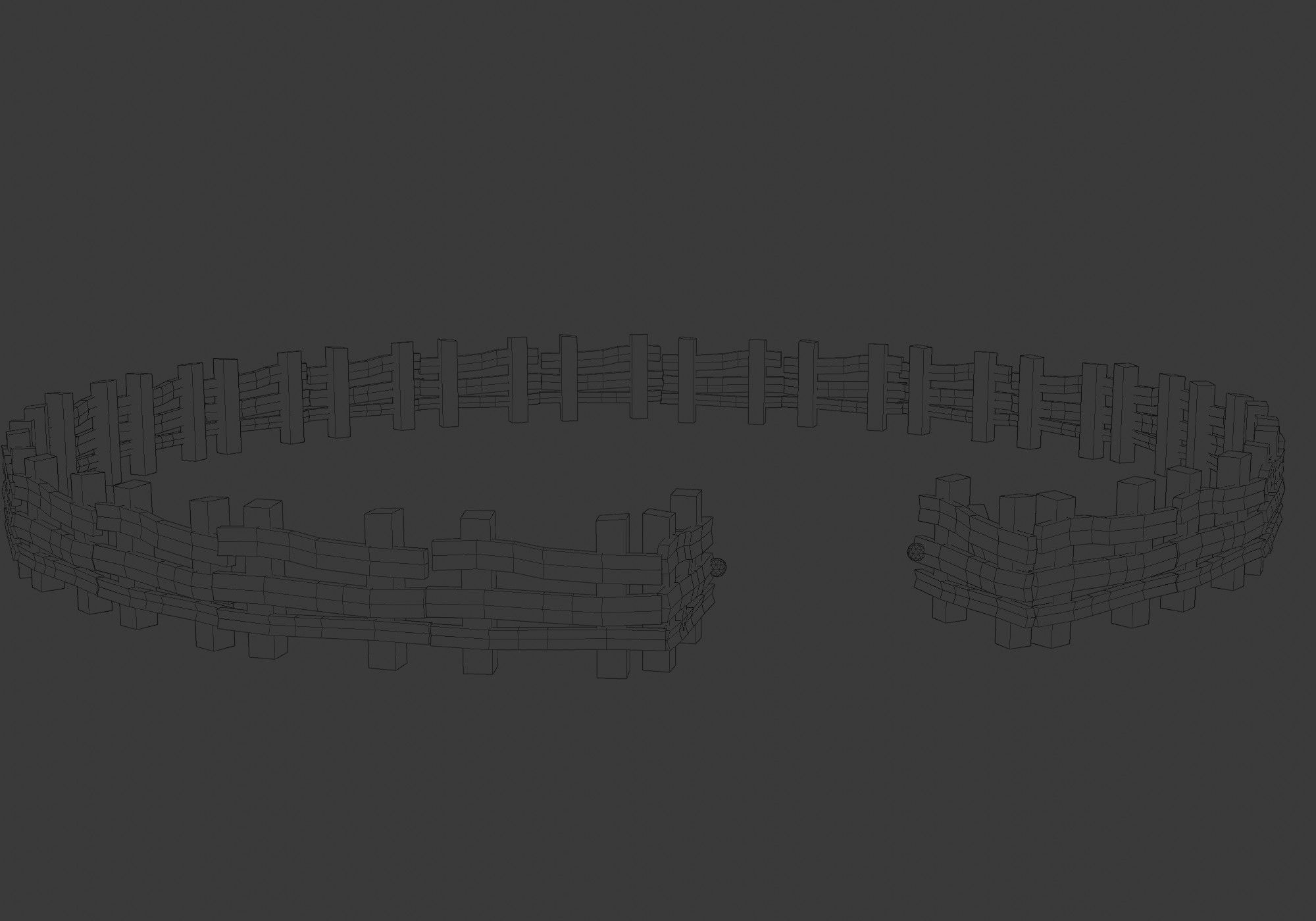 colorful round fence Low-poly 3D model_7