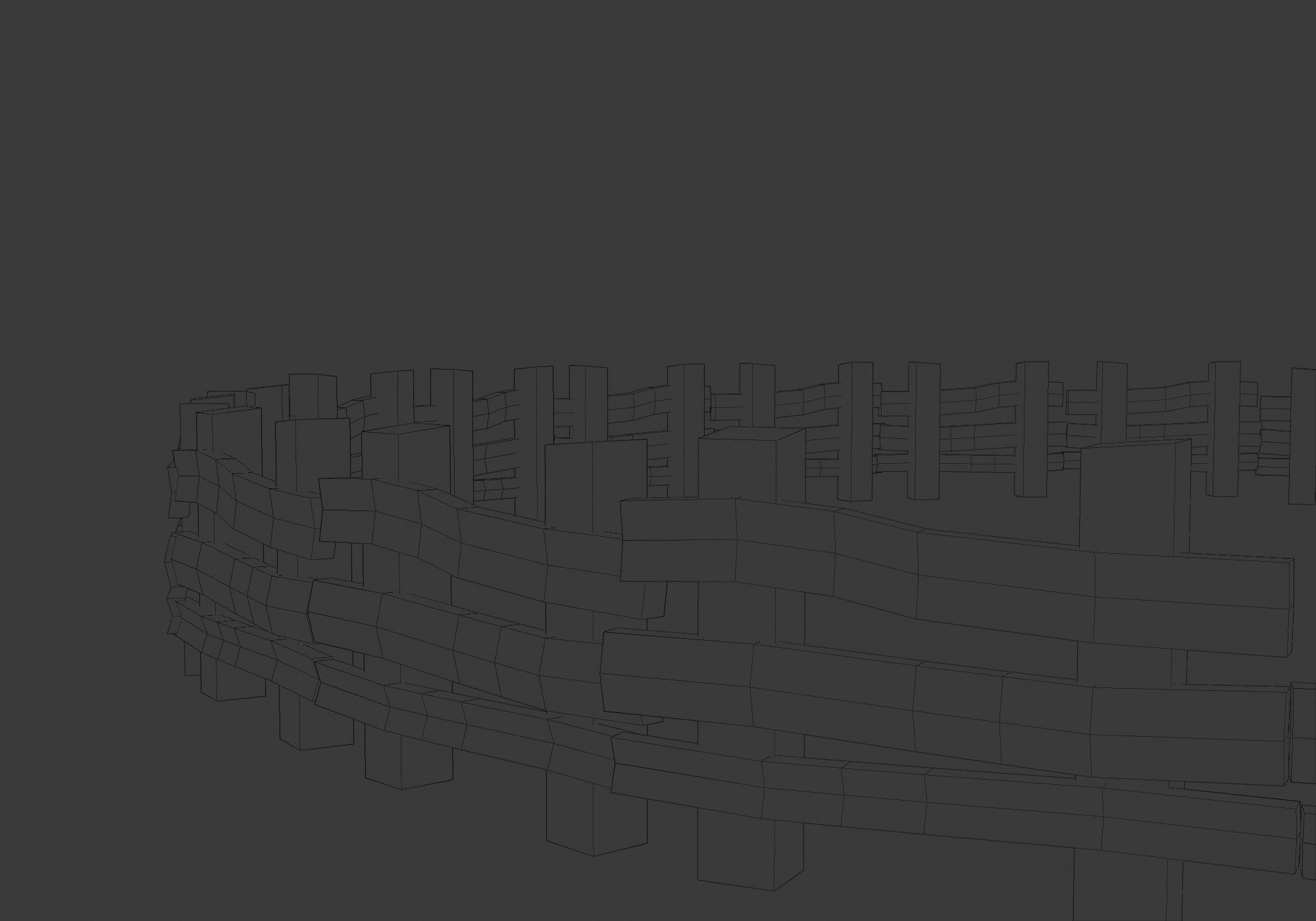 colorful round fence Low-poly 3D model_10