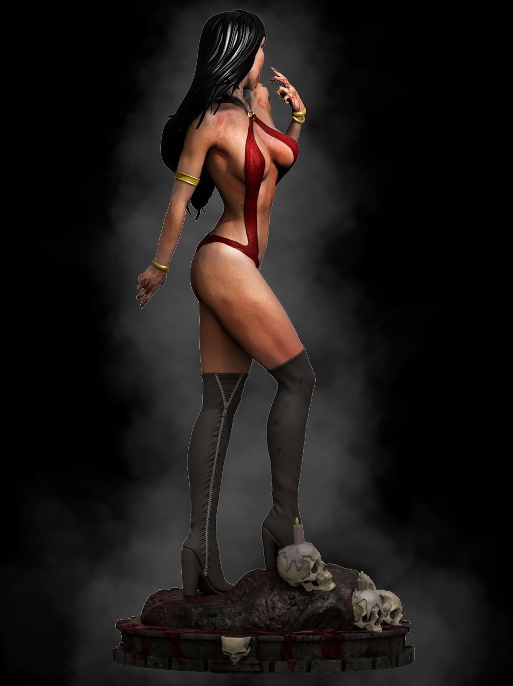 Vampirella 3D Print dc comics - devil woman statue 3D print model_5