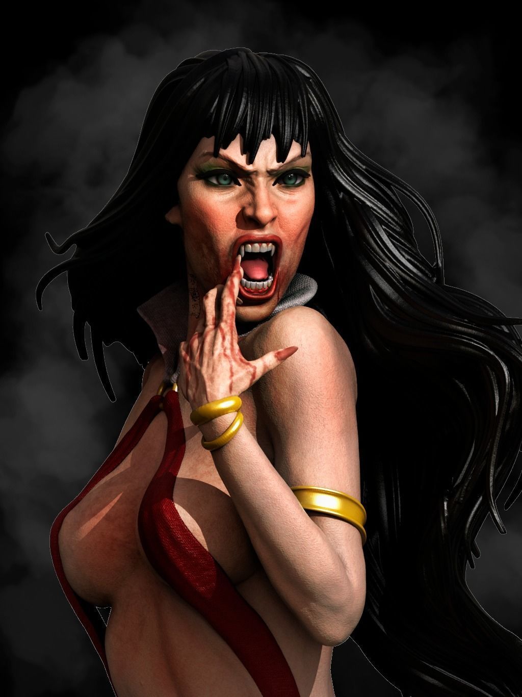 Vampirella 3D Print dc comics - devil woman statue 3D print model_2