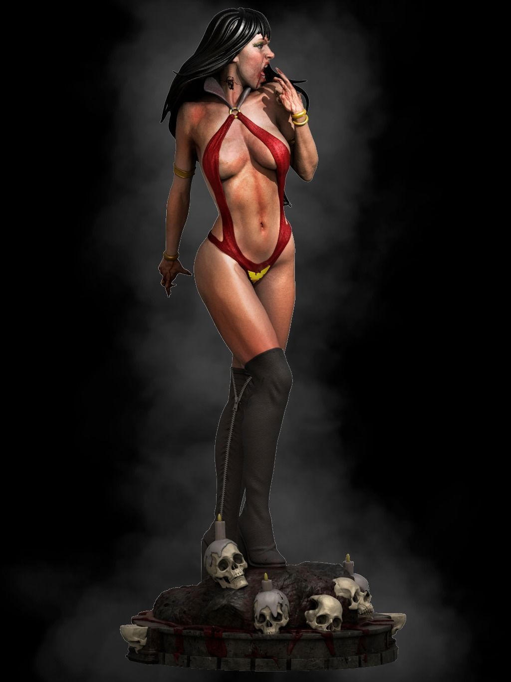 Vampirella 3D Print dc comics - devil woman statue 3D print model_4