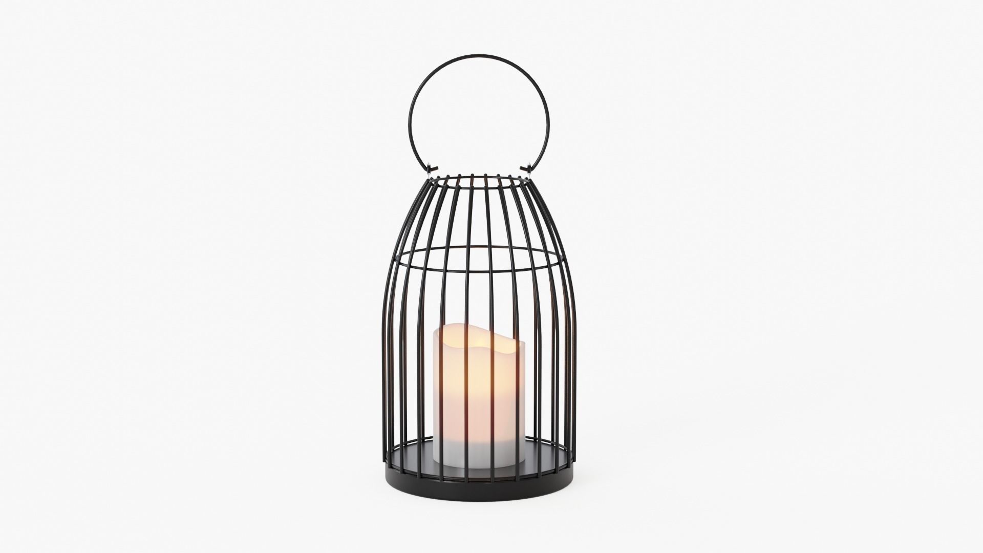 lantern03 caged lantern with candle inside 3D model_1