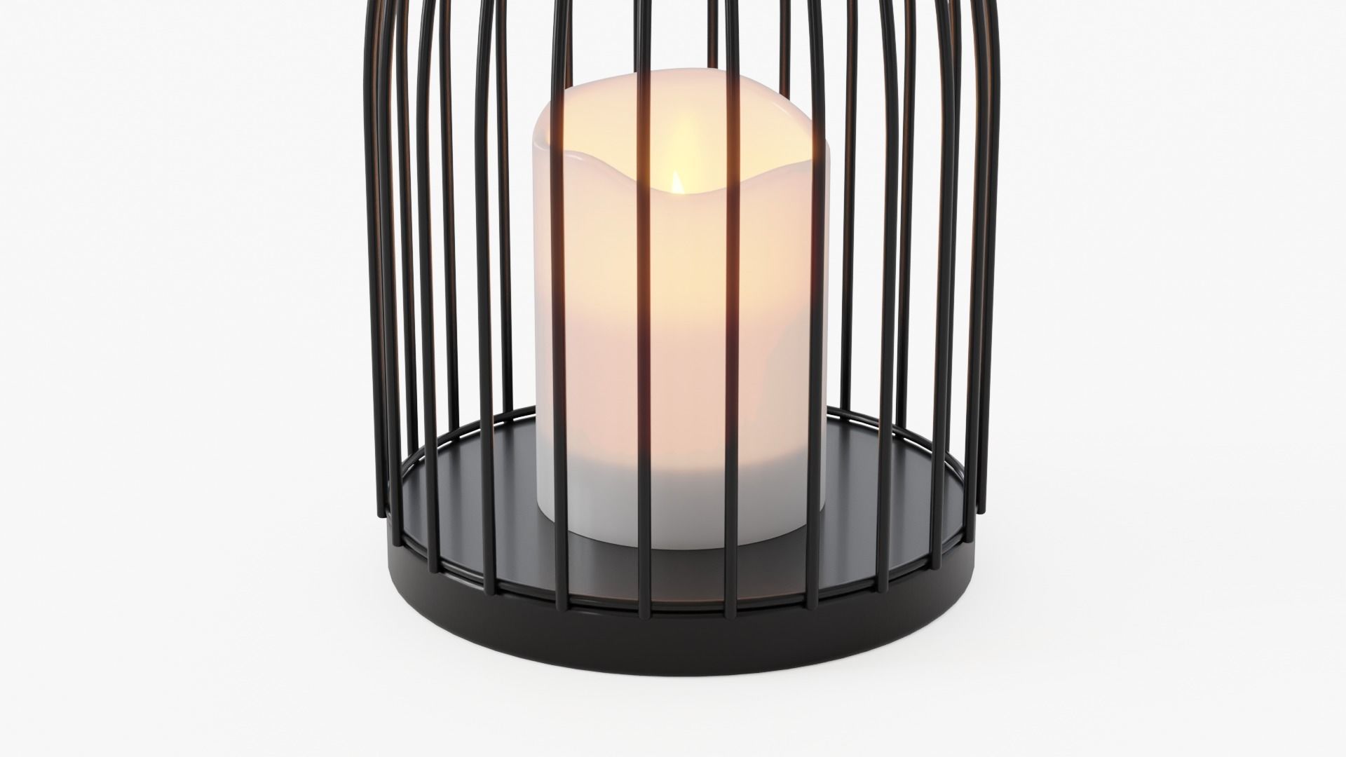lantern03 caged lantern with candle inside 3D model_4