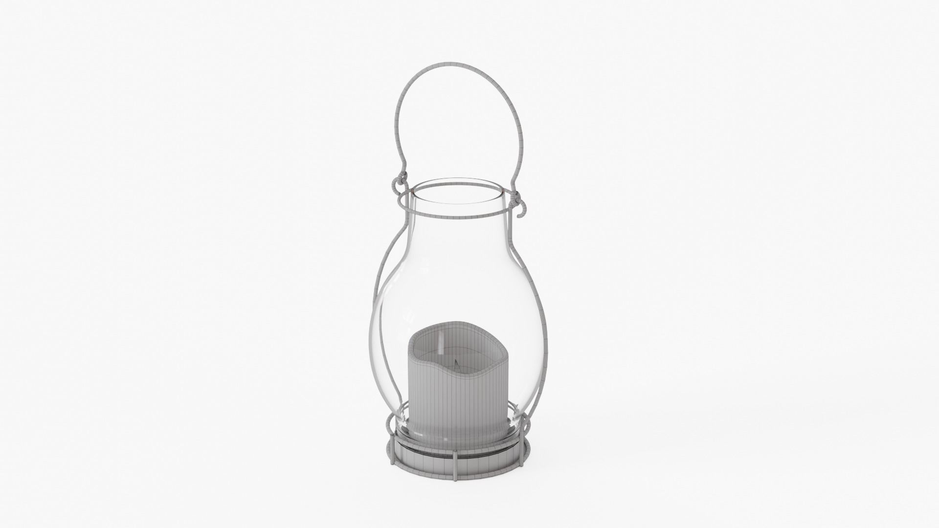 lantern04 candle in glass lantern 3D model_5