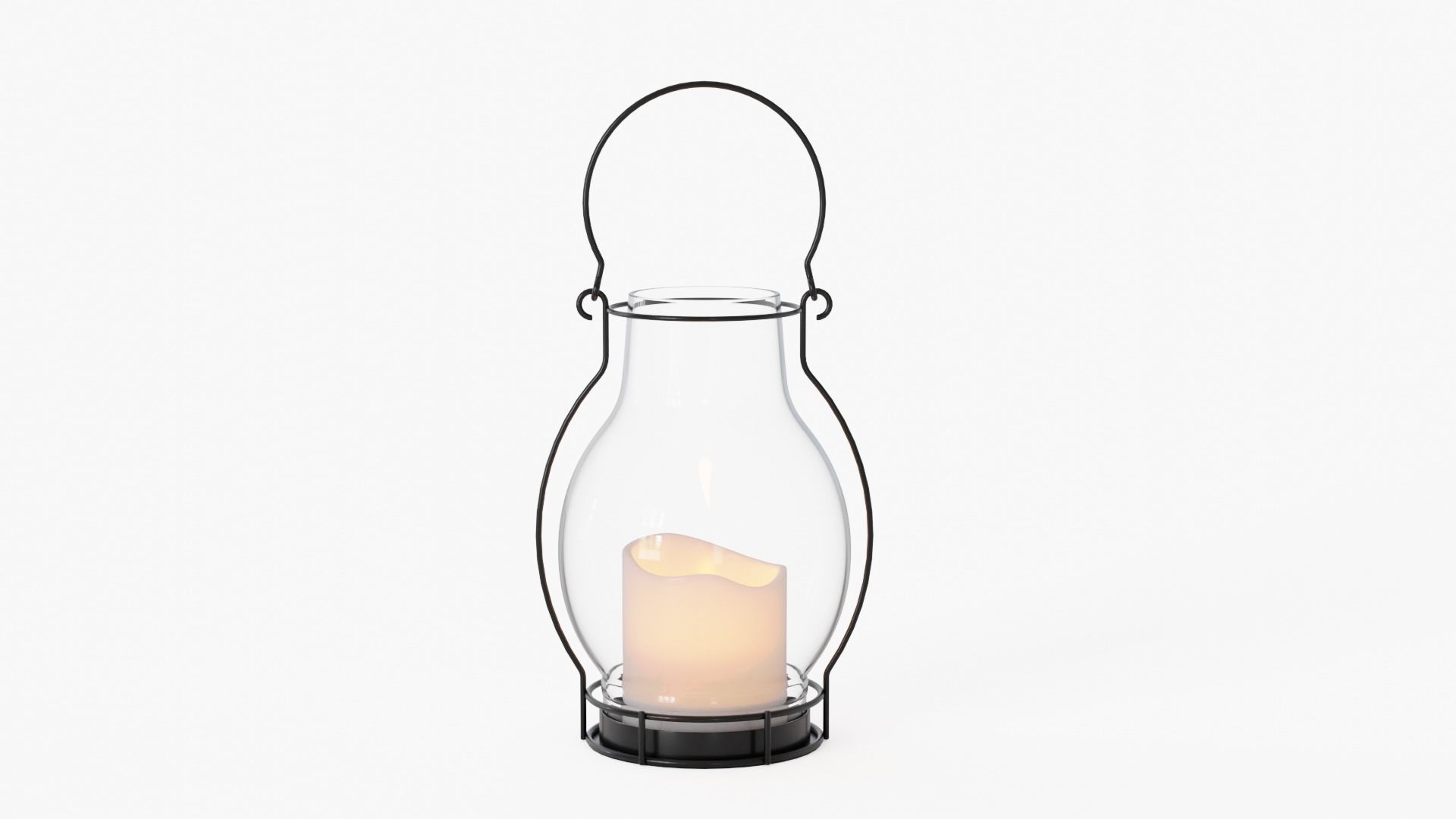 lantern04 candle in glass lantern 3D model_1