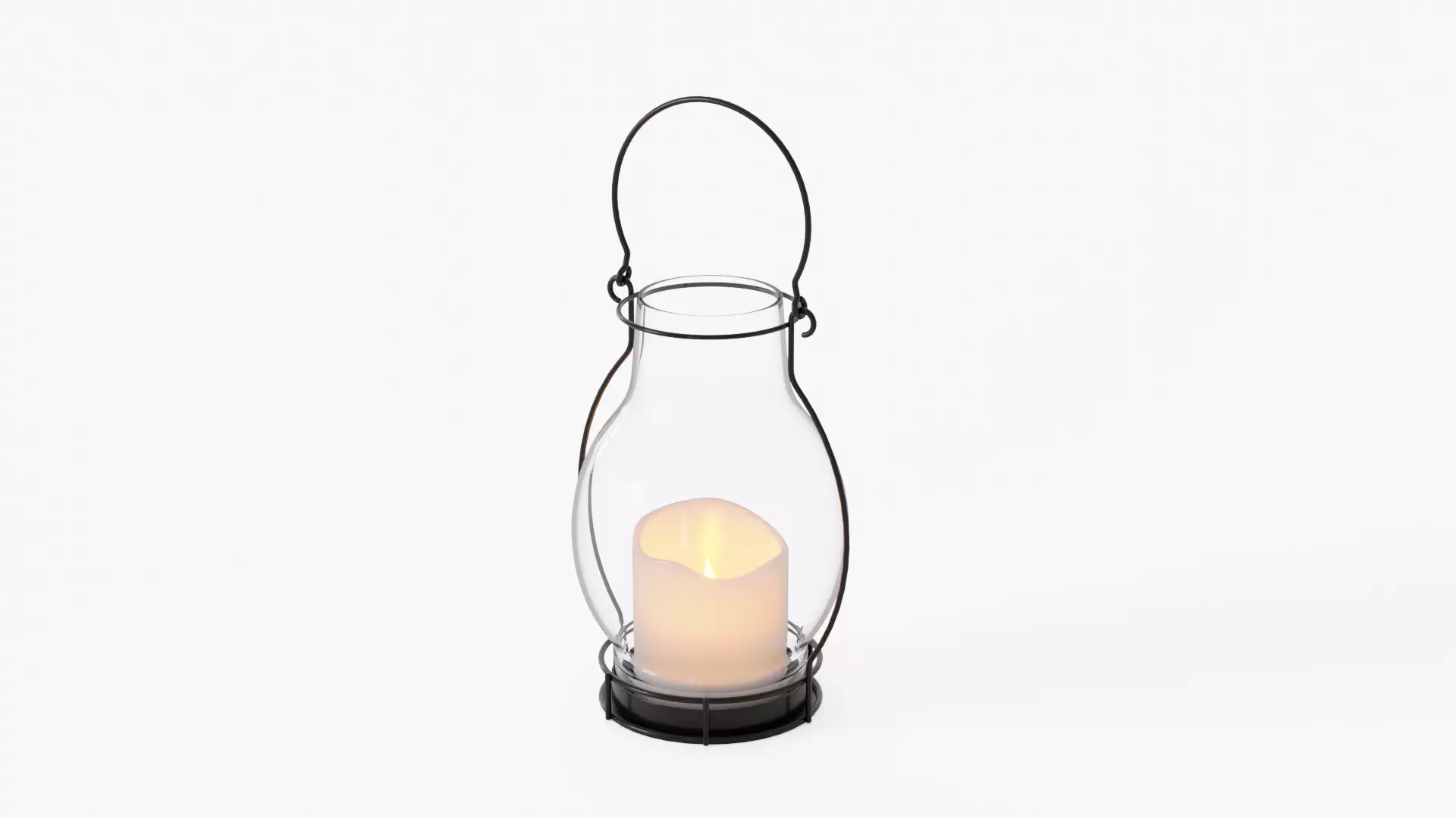 lantern04 candle in glass lantern 3D model_0