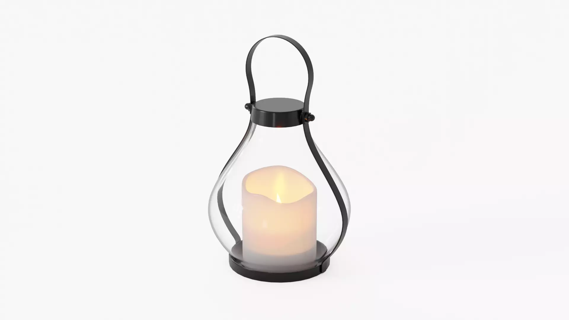 lantern05 glass lantern with candle inside 3D model_0