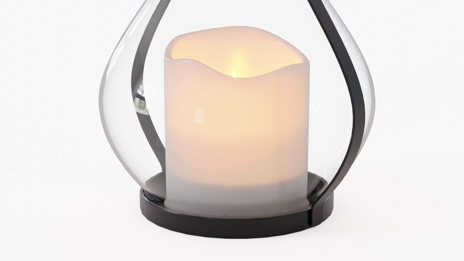 lantern05 glass lantern with candle inside 3D model_4