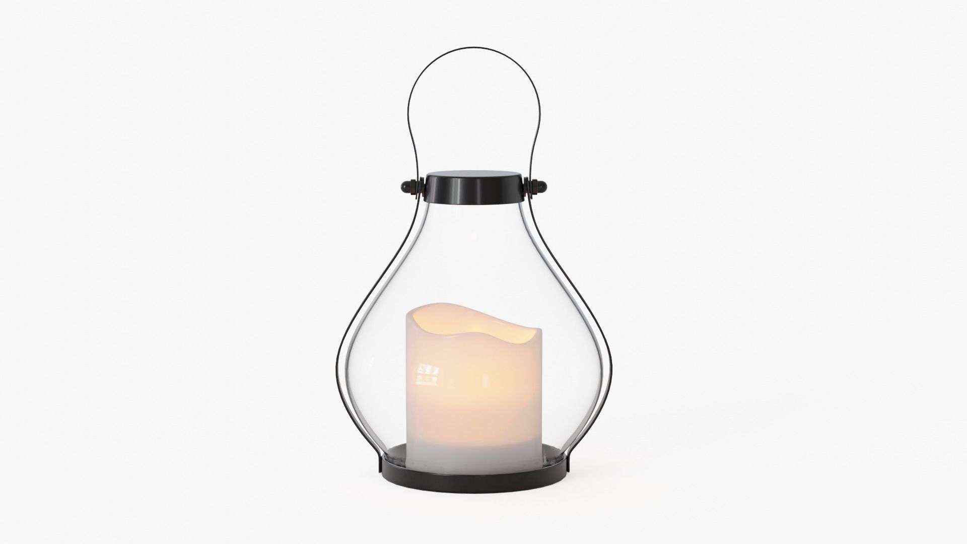 lantern05 glass lantern with candle inside 3D model_1