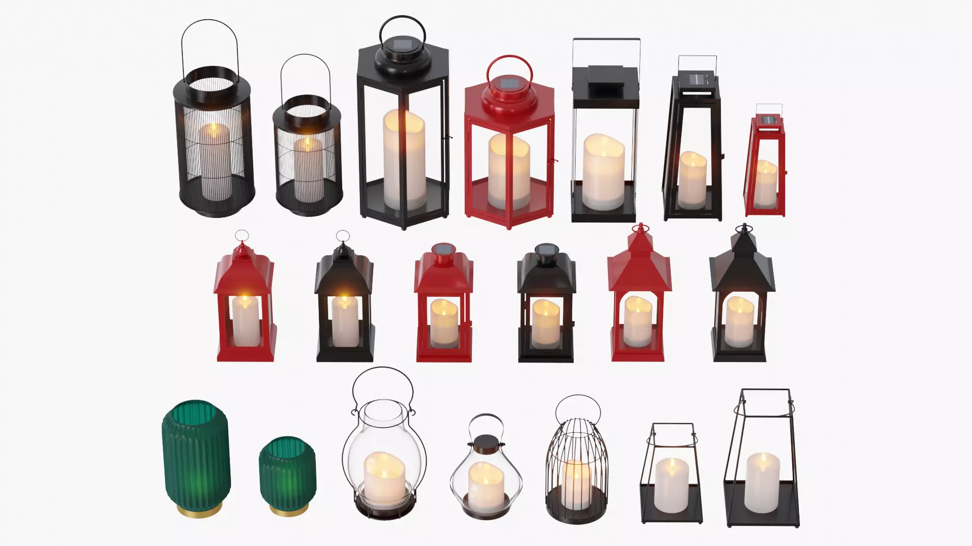 lantern collection candle in glass _0