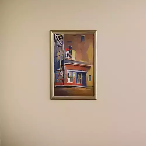 Framed Painting Hopper Style 1