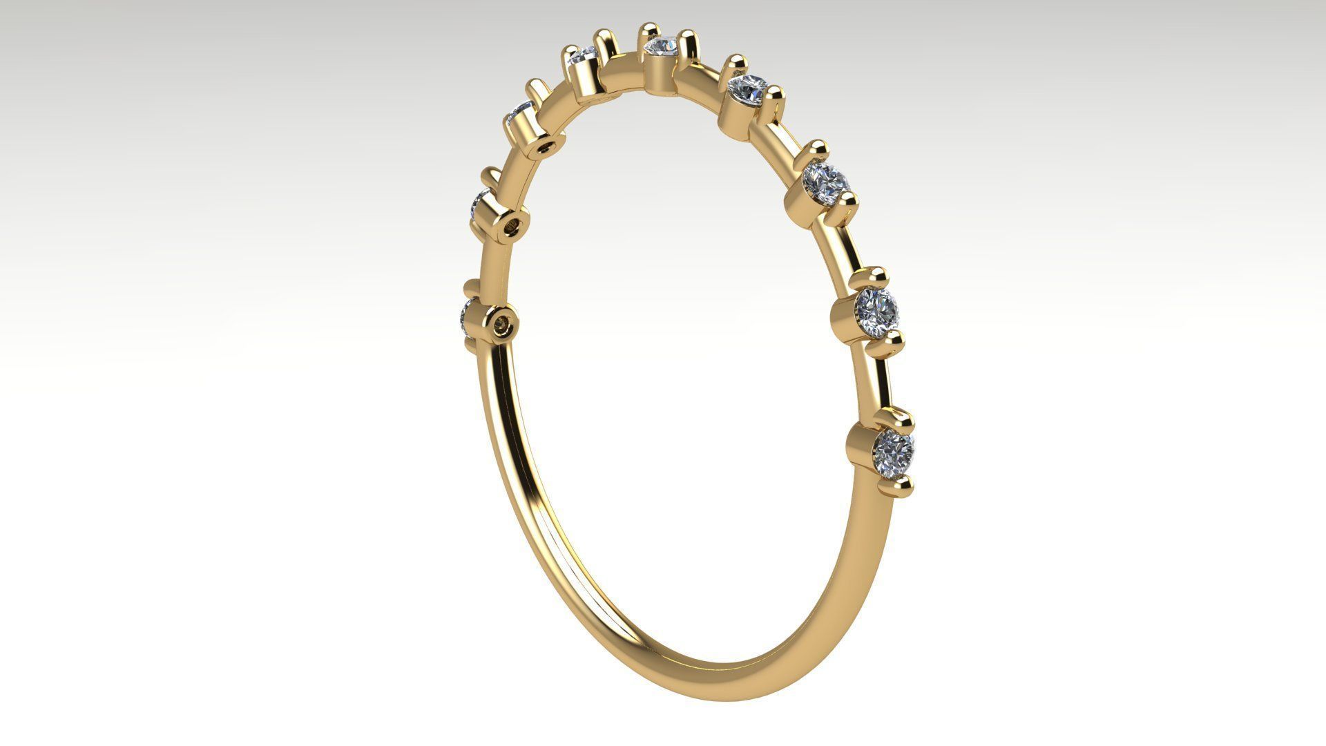 Elegant Diamond Distance Band 3D print model_3