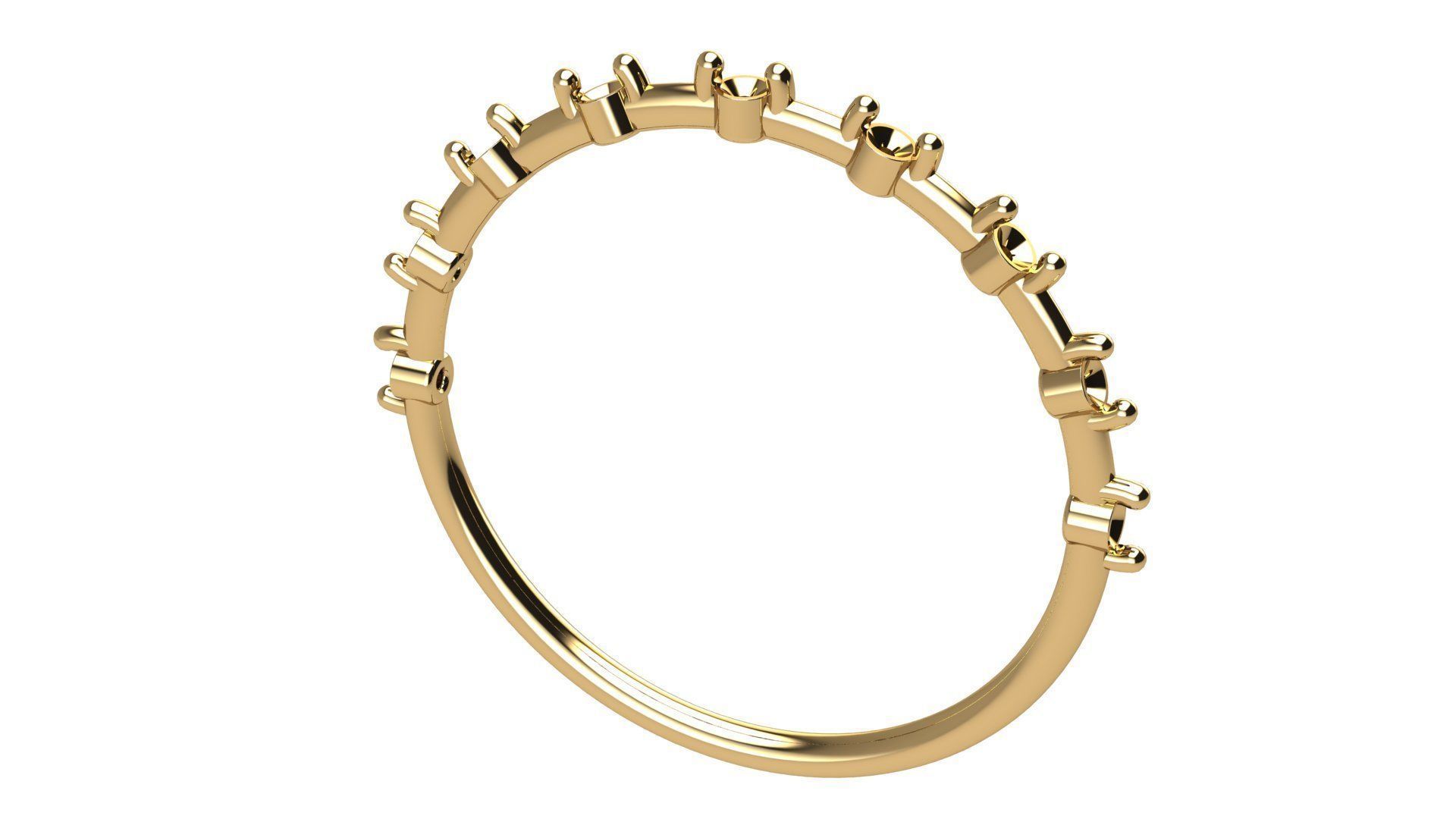 Elegant Diamond Distance Band 3D print model_8