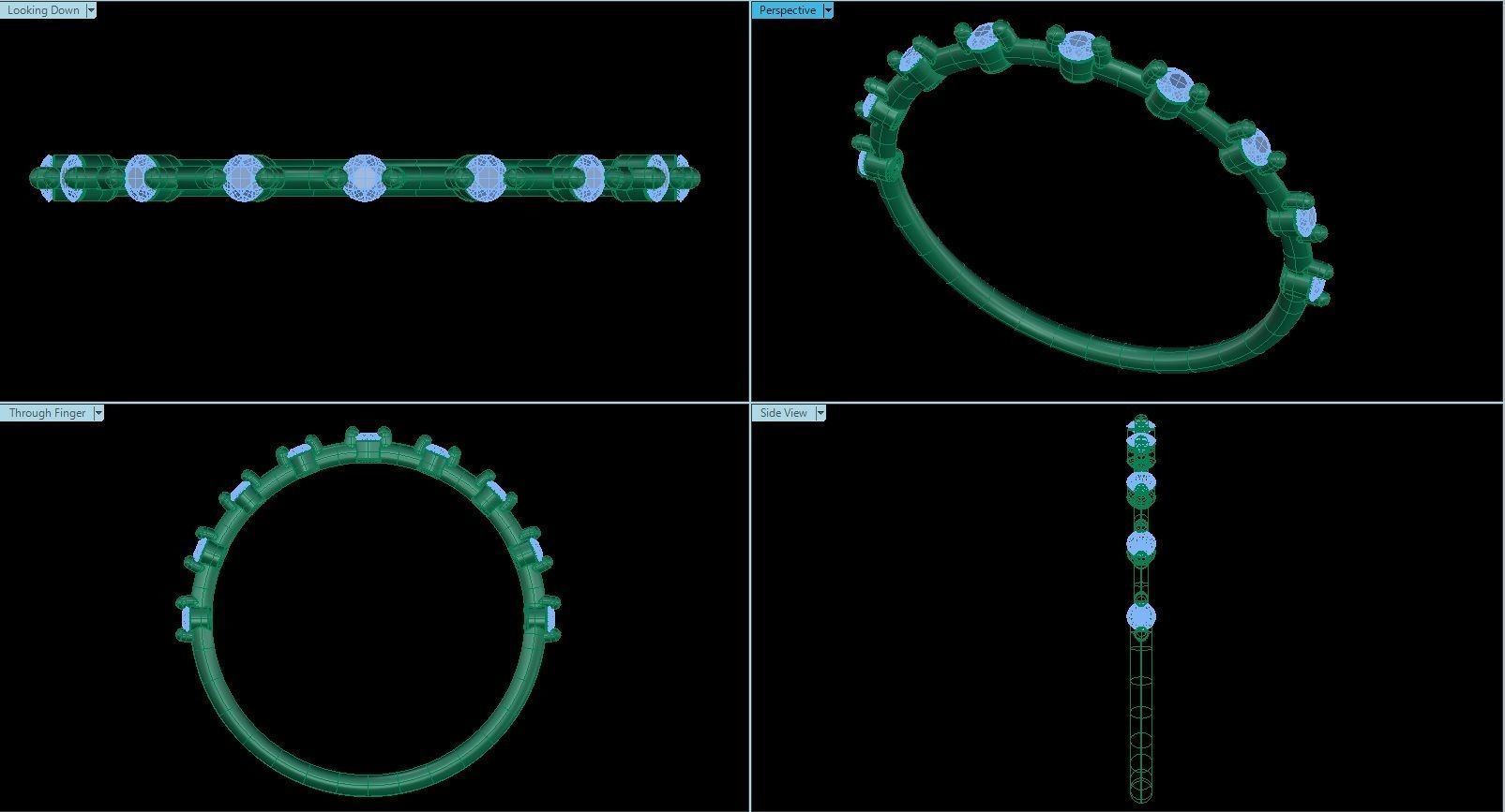 Elegant Diamond Distance Band 3D print model_1