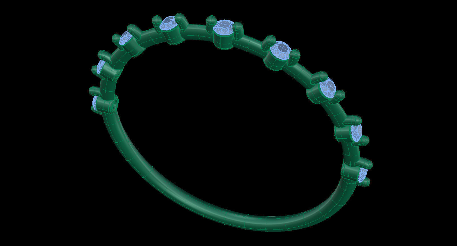 Elegant Diamond Distance Band 3D print model_9