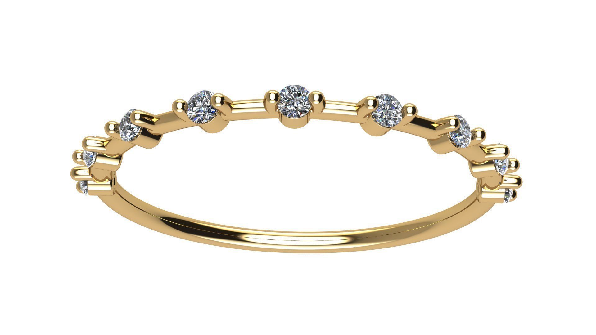 Elegant Diamond Distance Band 3D print model_2