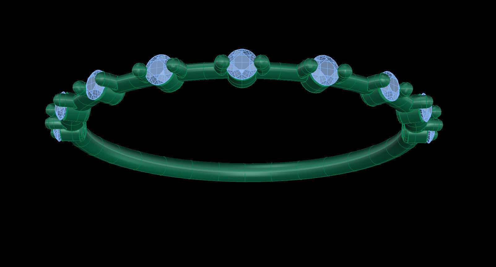 Elegant Diamond Distance Band 3D print model_10