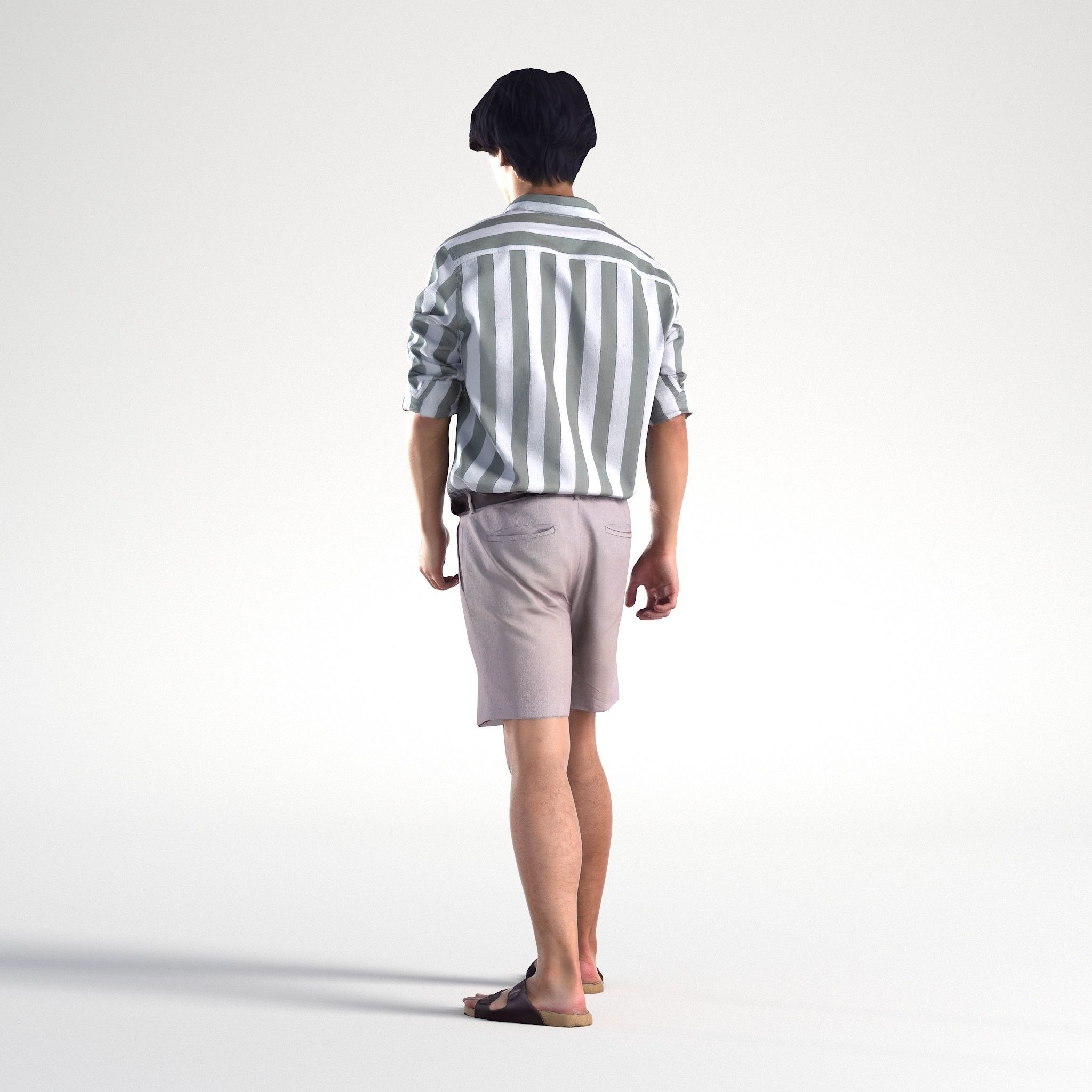 Man Casual Summer Walking Street Low poly Chris 2280 3D model_4