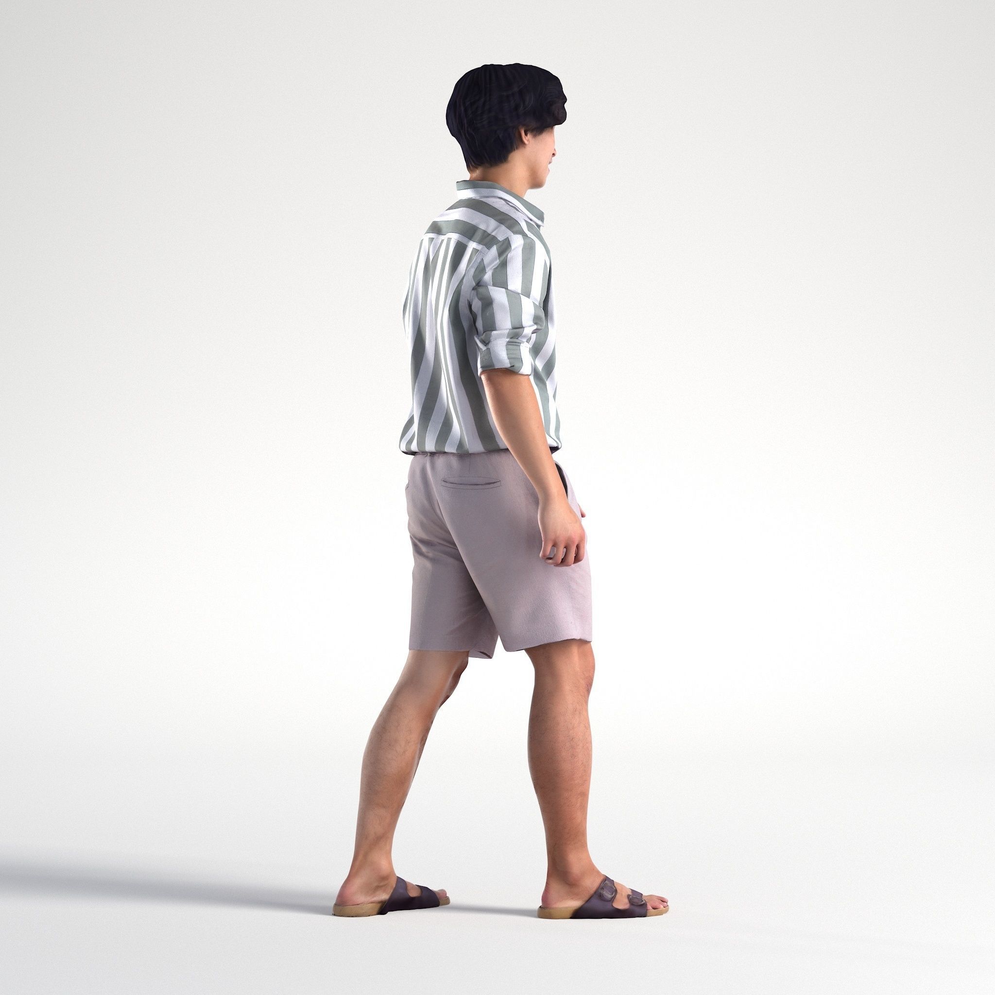 Man Casual Summer Walking Street Low poly Chris 2280 3D model_2