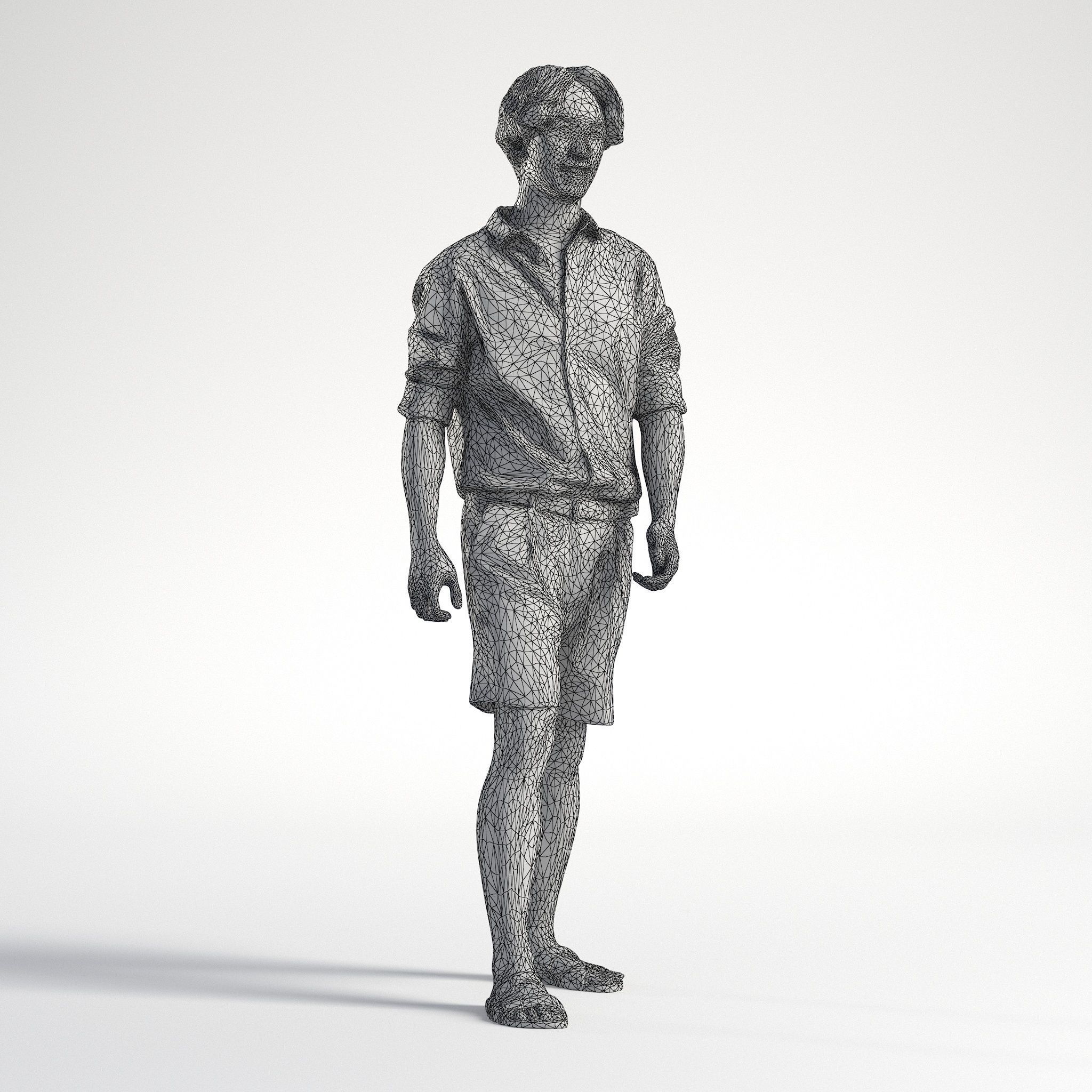 Man Casual Summer Walking Street Low poly Chris 2280 3D model_9