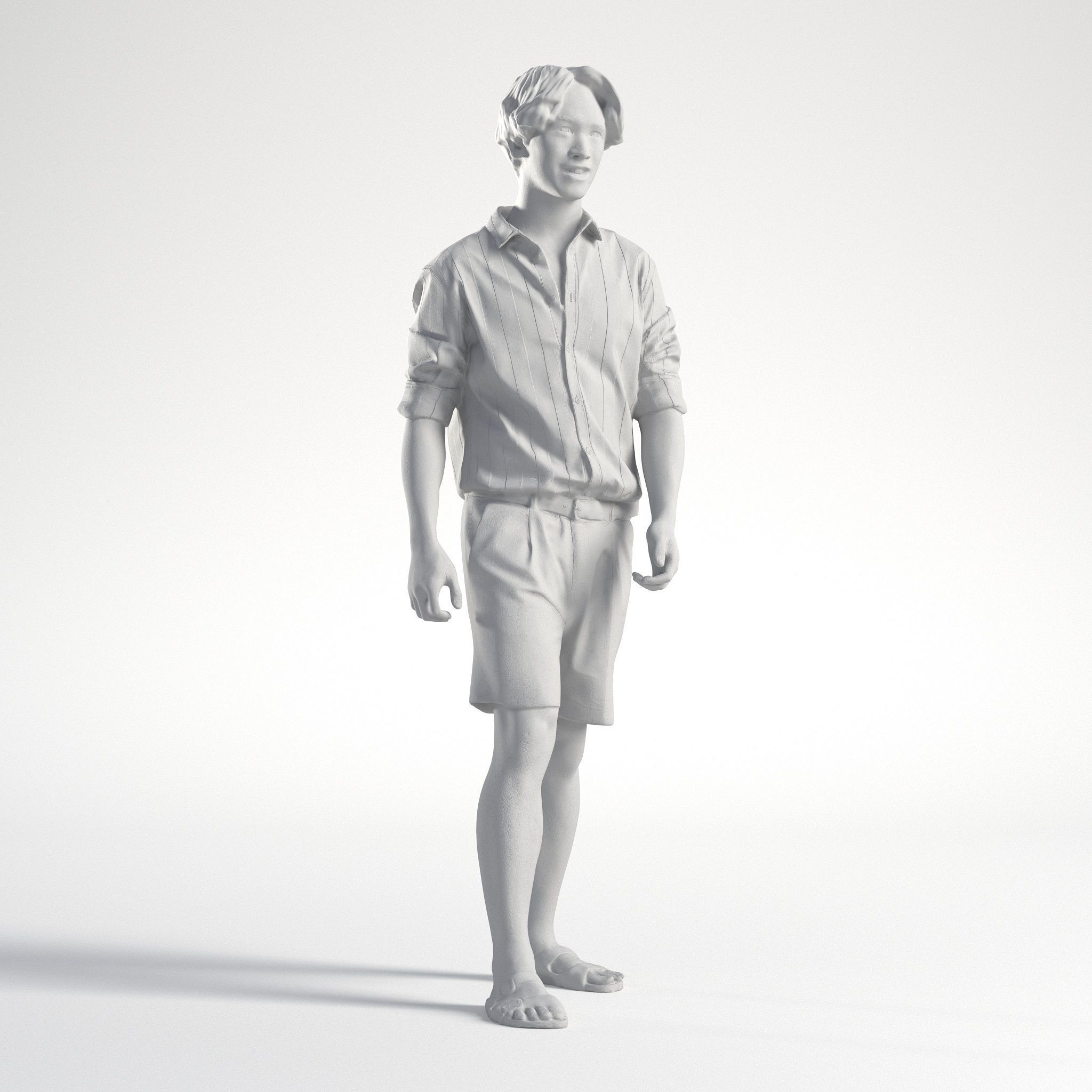 Man Casual Summer Walking Street Low poly Chris 2280 3D model_8