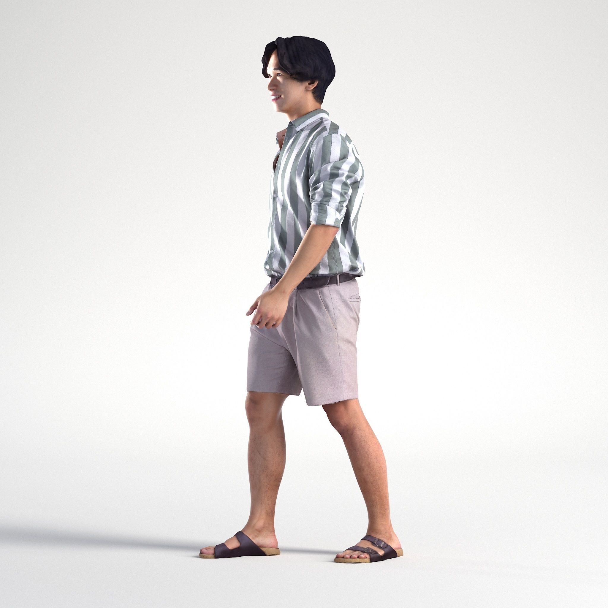 Man Casual Summer Walking Street Low poly Chris 2280 3D model_6