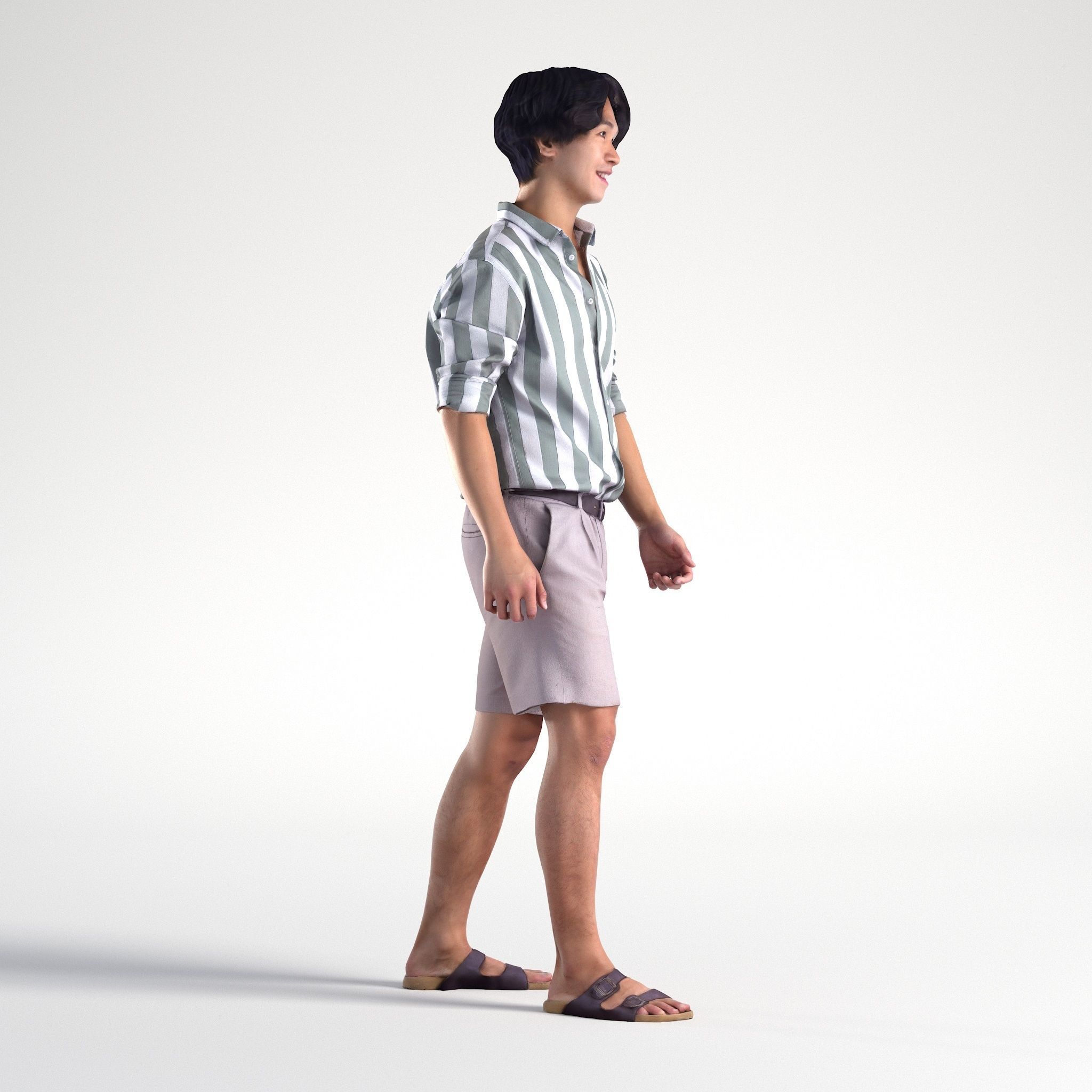 Man Casual Summer Walking Street Low poly Chris 2280 3D model_1