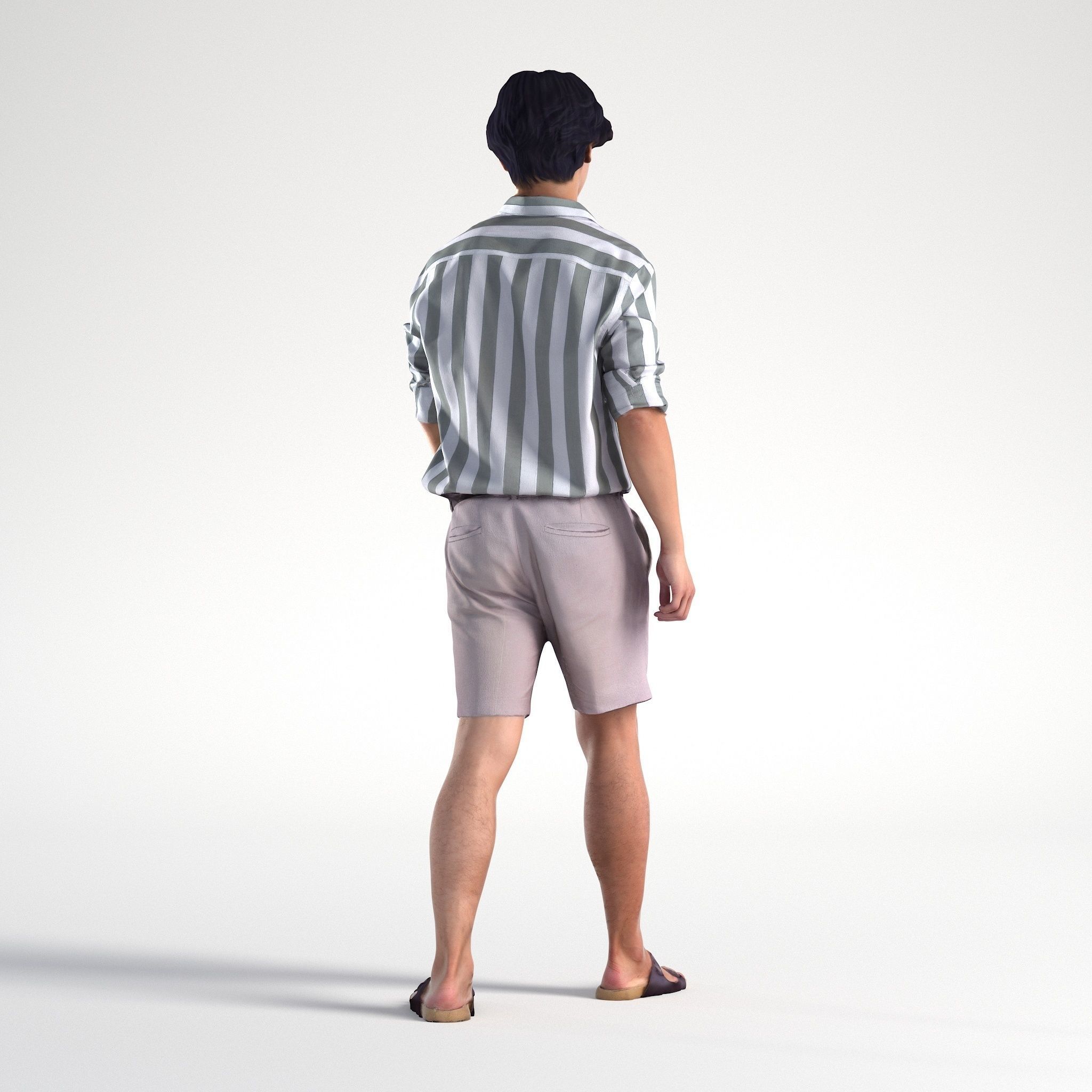 Man Casual Summer Walking Street Low poly Chris 2280 3D model_3