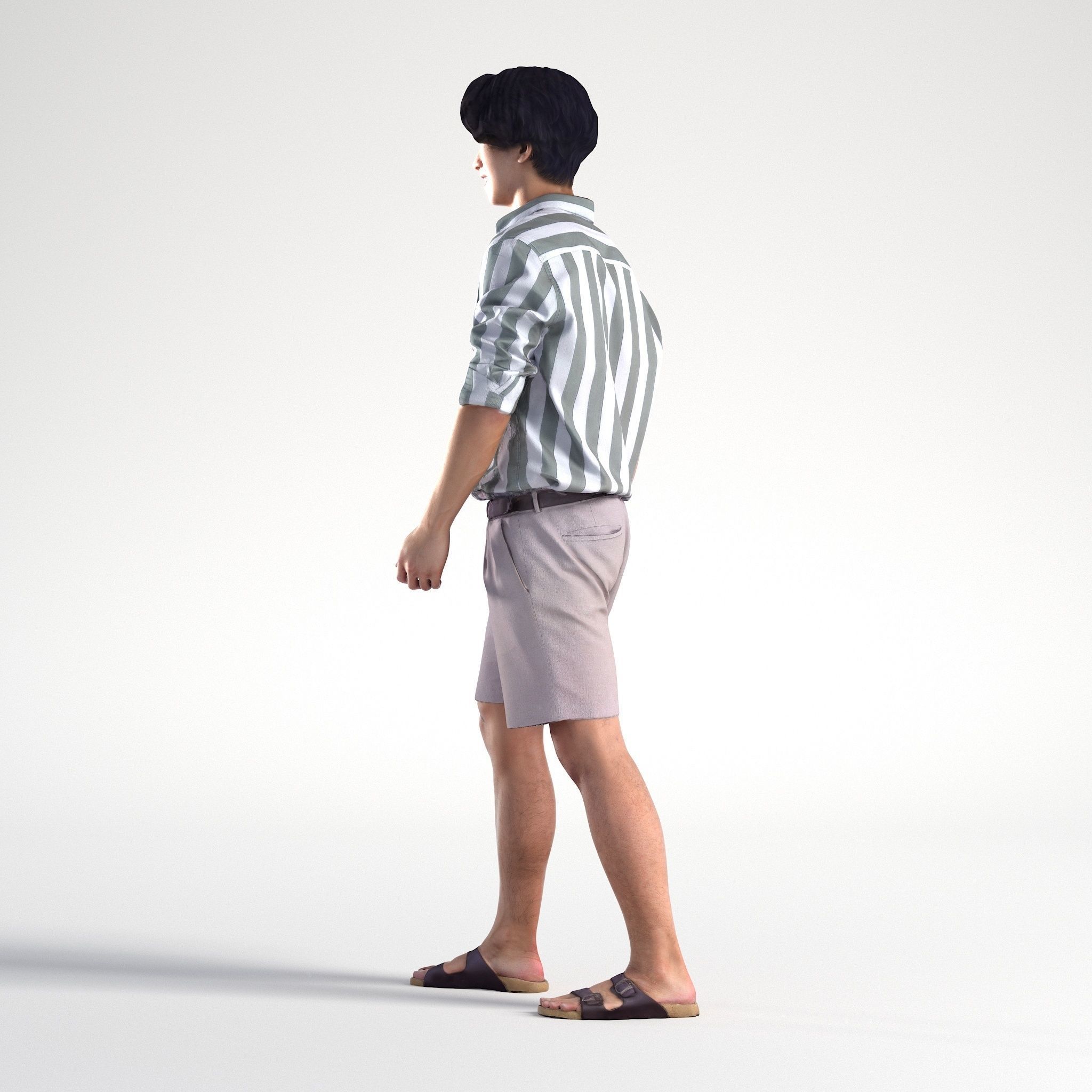 Man Casual Summer Walking Street Low poly Chris 2280 3D model_5