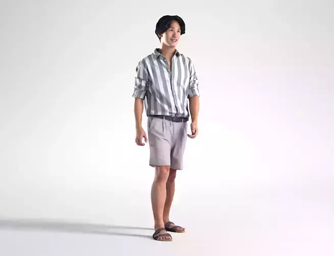 Man Casual Summer Walking Street Low poly Chris 2280 3D model